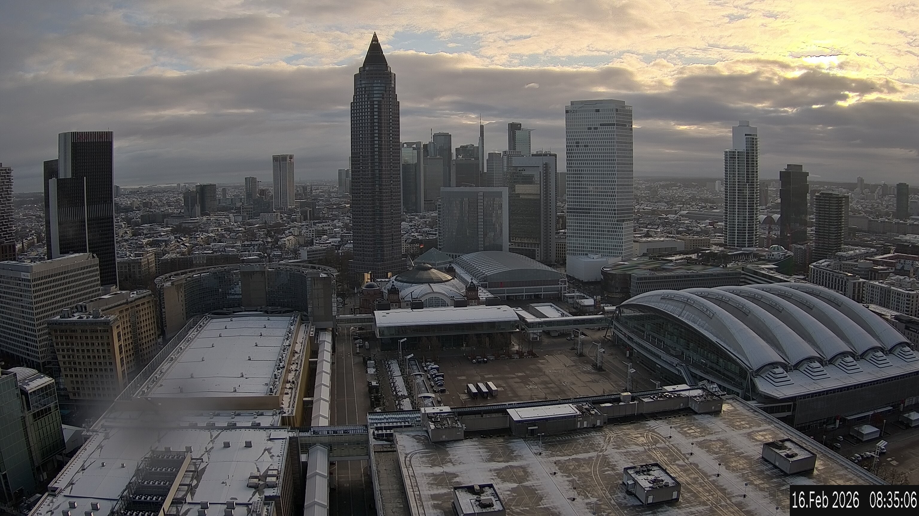 Archiv Foto Webcam Blick von Frankfurter Messe auf die Skyline