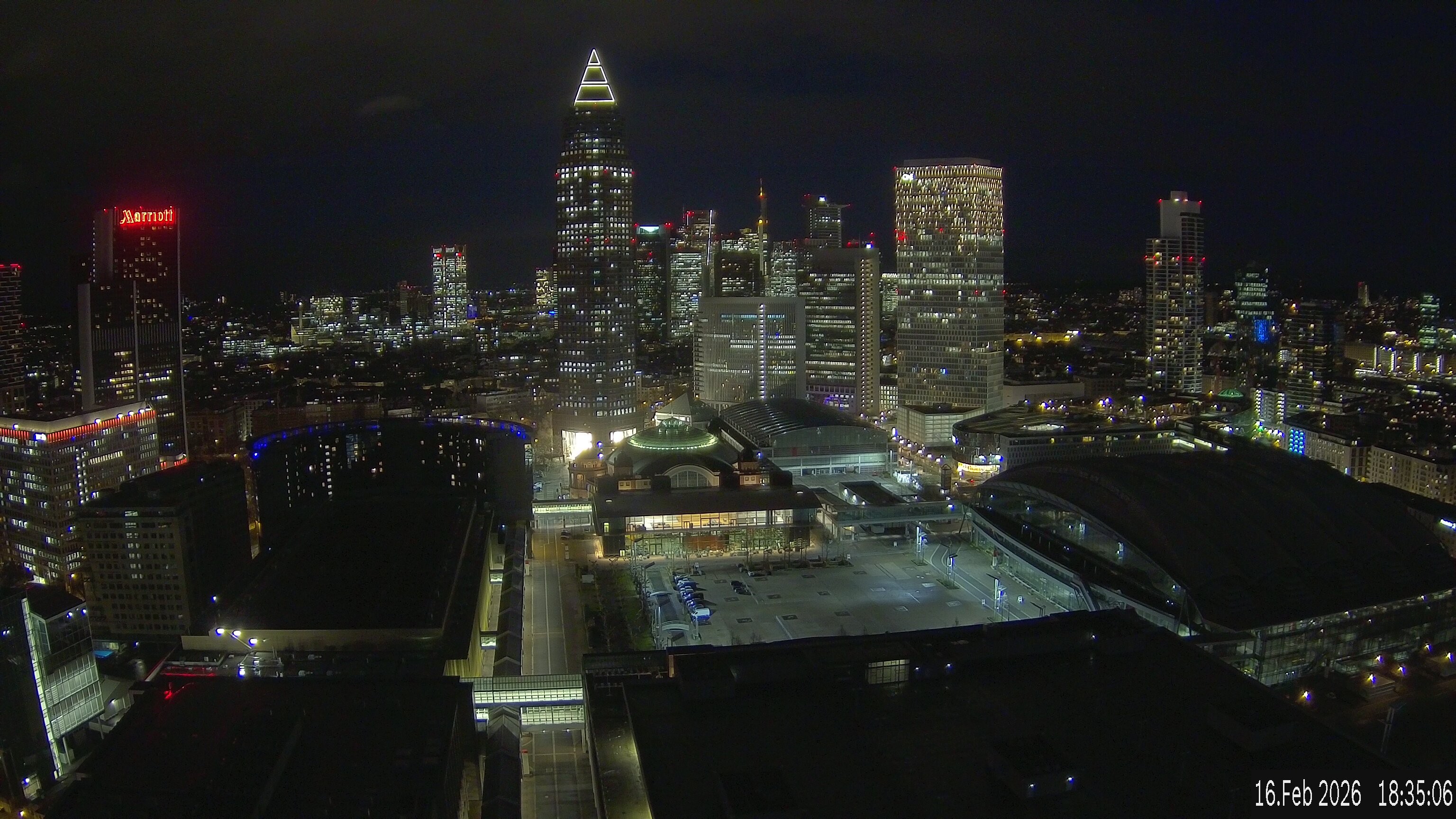 Archiv Foto Webcam Blick von Frankfurter Messe auf die Skyline