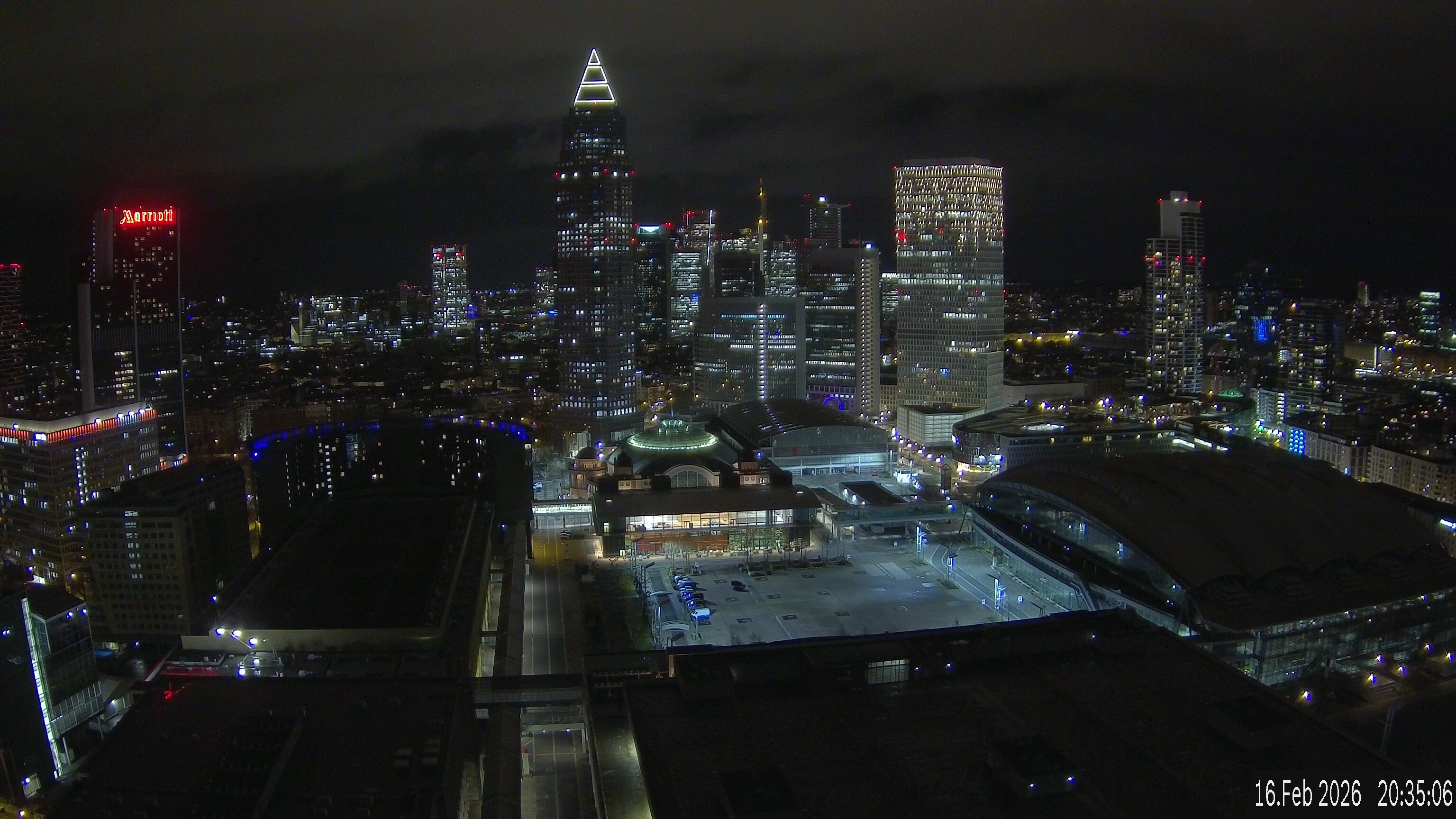 Archiv Foto Webcam Blick von Frankfurter Messe auf die Skyline