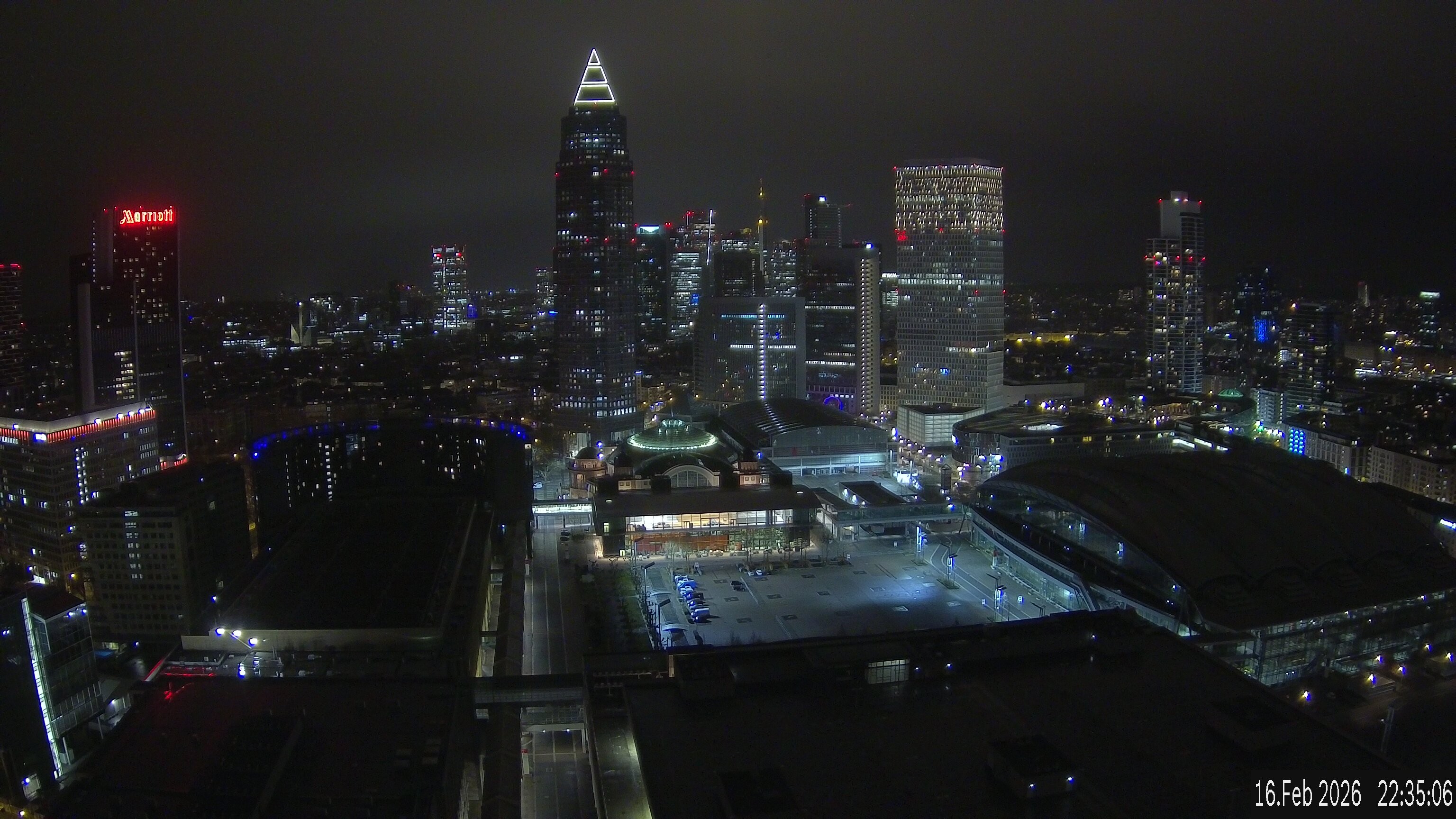 Archiv Foto Webcam Blick von Frankfurter Messe auf die Skyline