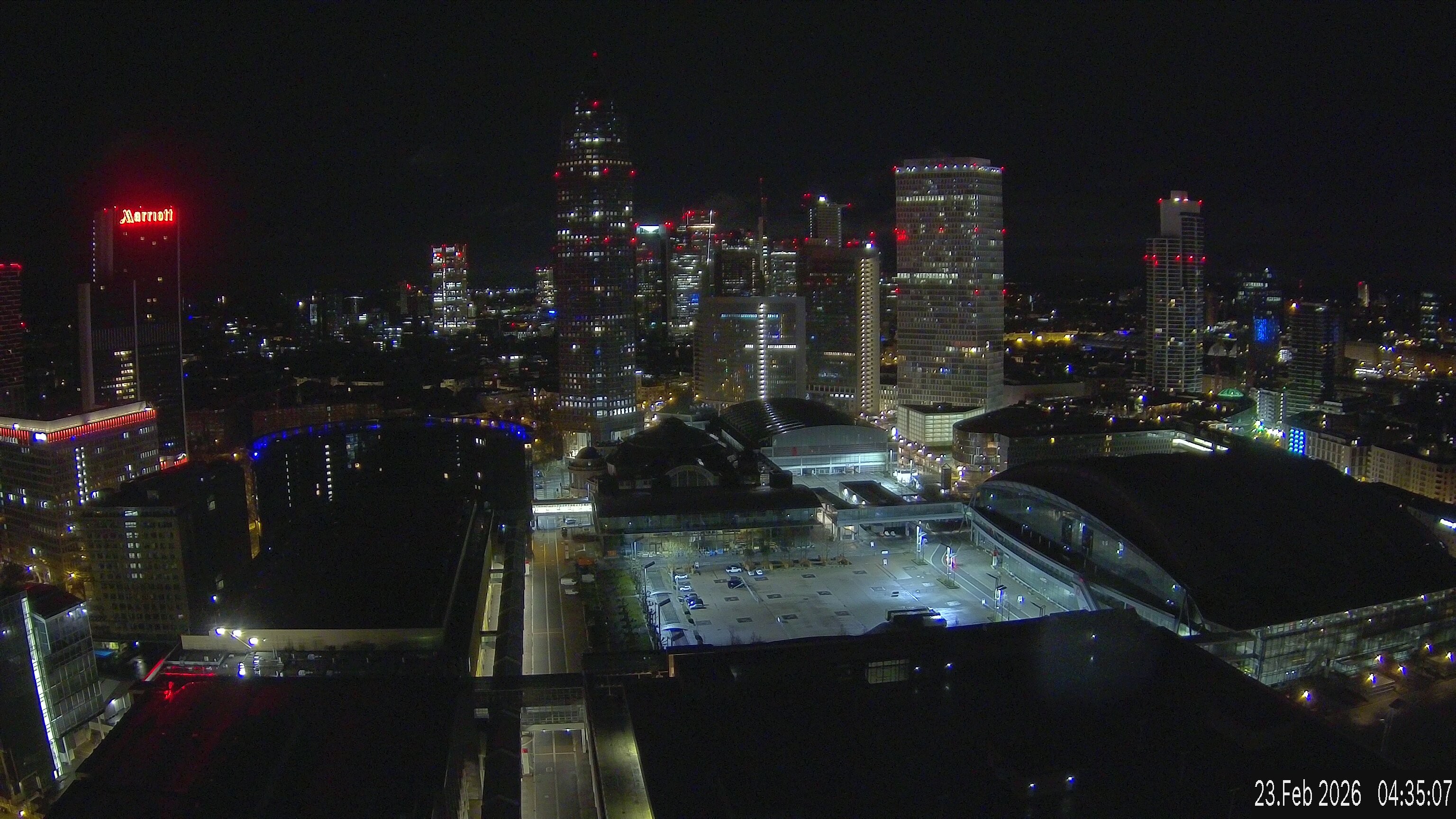 Archiv Foto Webcam Blick von Frankfurter Messe auf die Skyline