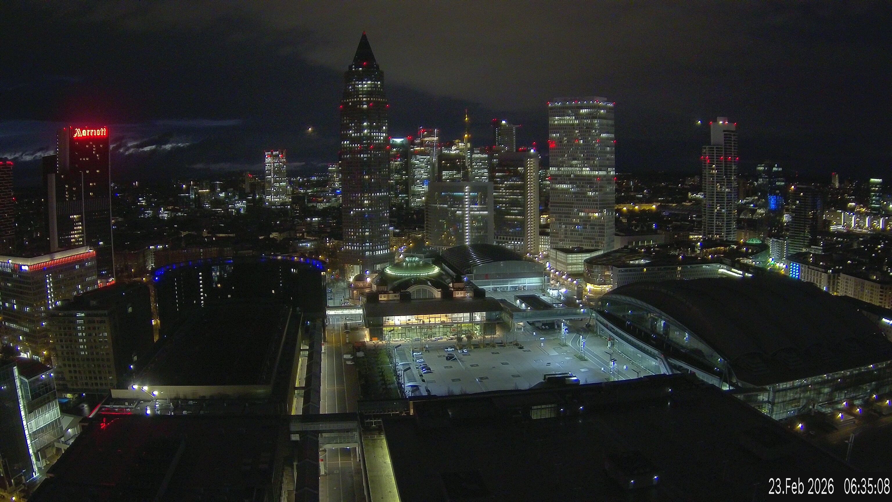 Archiv Foto Webcam Blick von Frankfurter Messe auf die Skyline