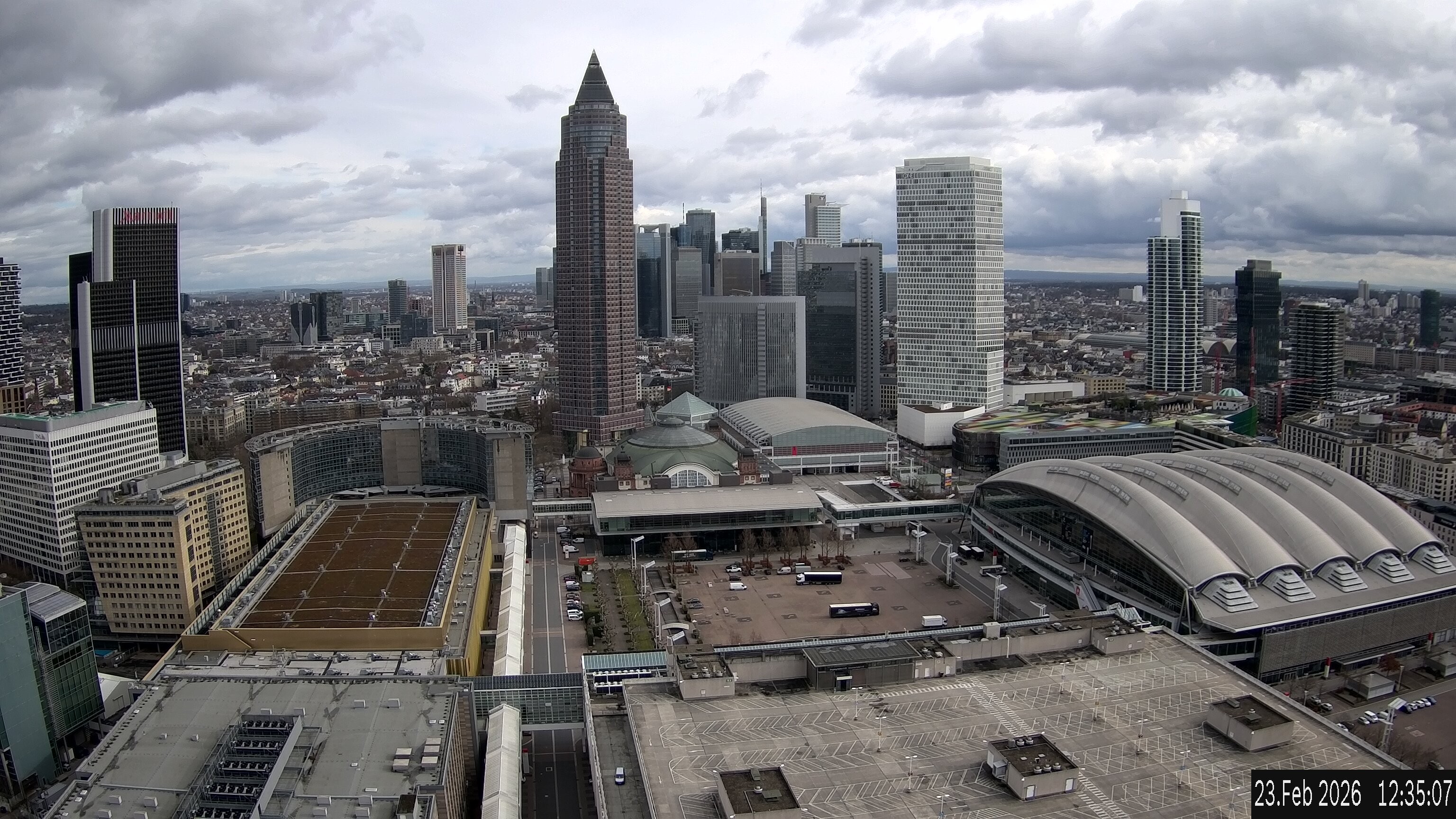 Archiv Foto Webcam Blick von Frankfurter Messe auf die Skyline