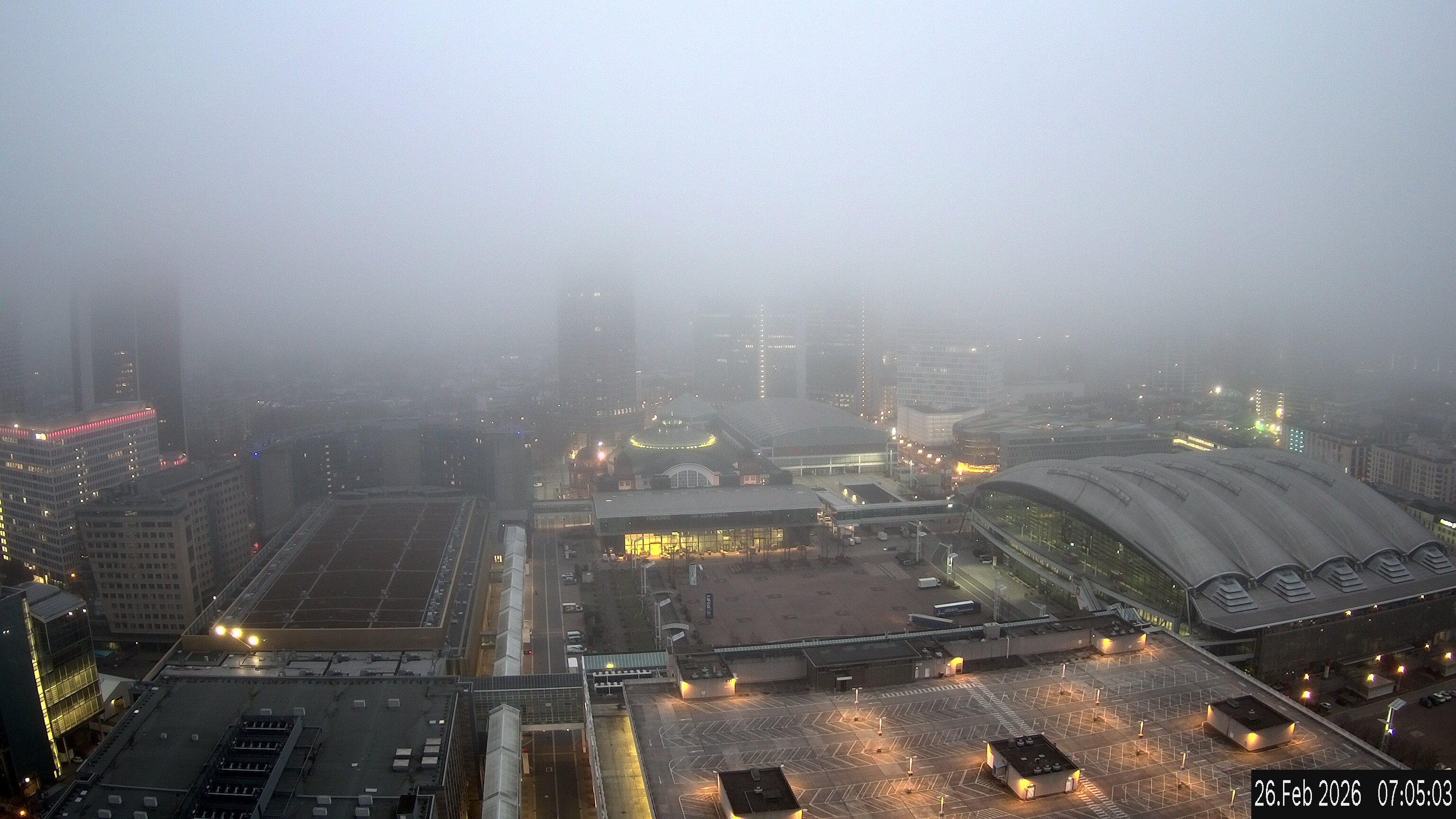 Archived image Webcam Frankfurt: View at the Skyline