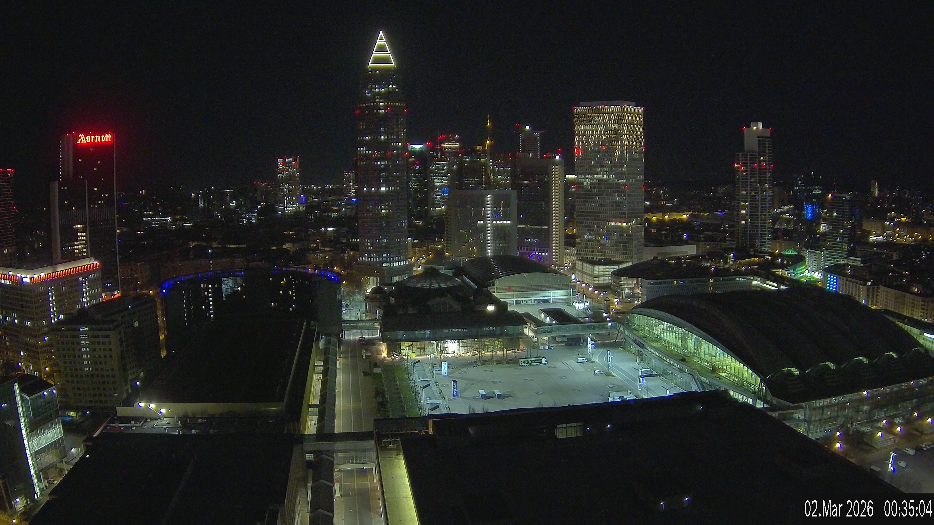 Archiv Foto Webcam Blick von Frankfurter Messe auf die Skyline