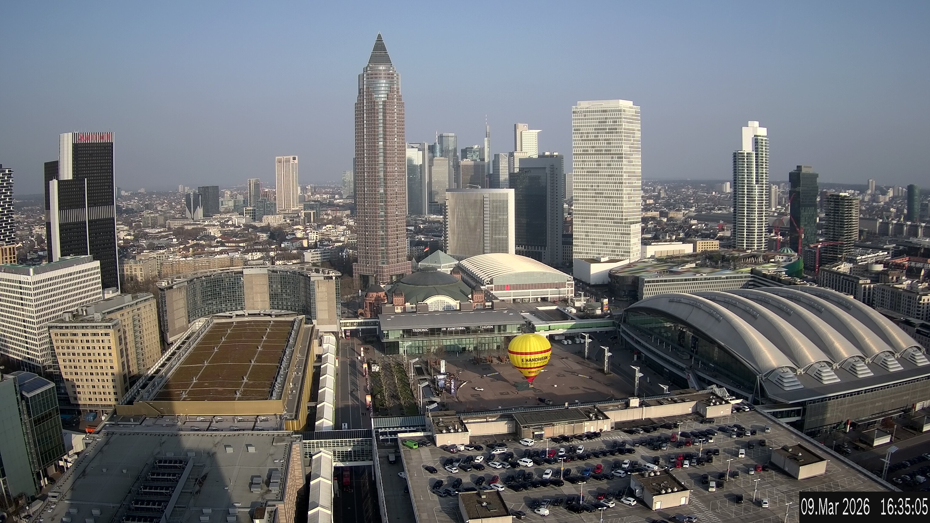 Archived image Webcam Frankfurt: View at the Skyline