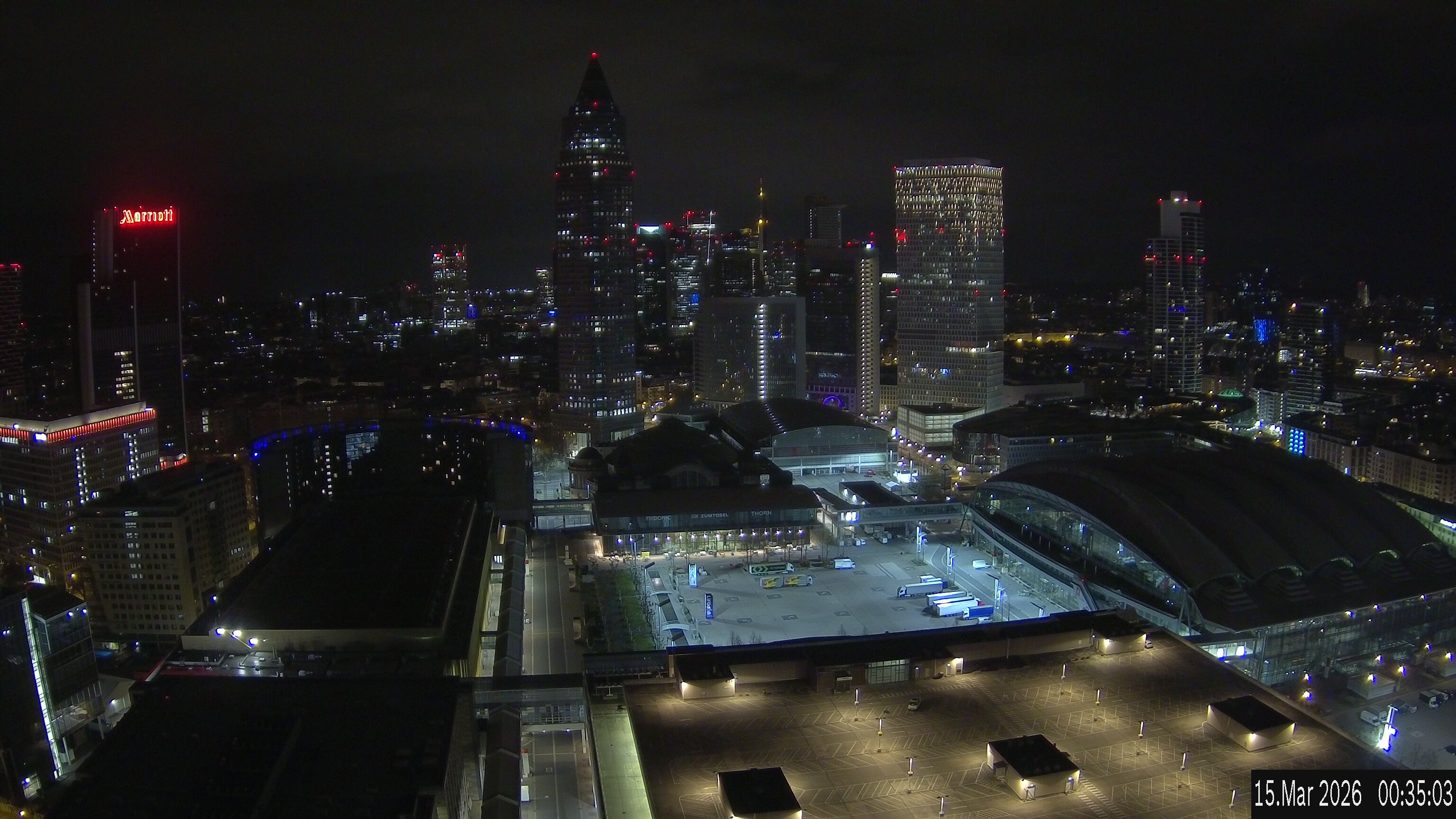 Archiv Foto Webcam Blick von Frankfurter Messe auf die Skyline
