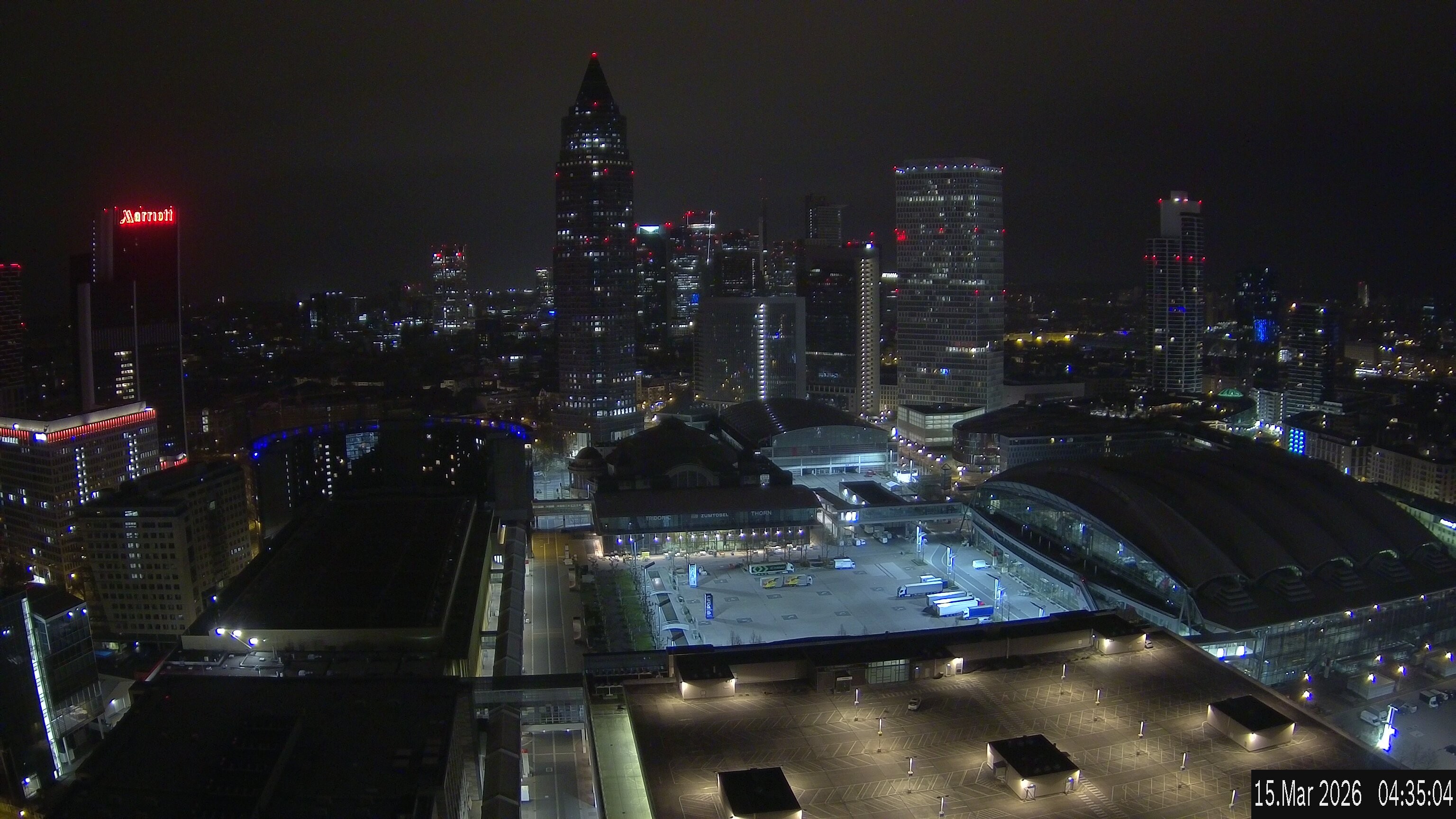 Archiv Foto Webcam Blick von Frankfurter Messe auf die Skyline