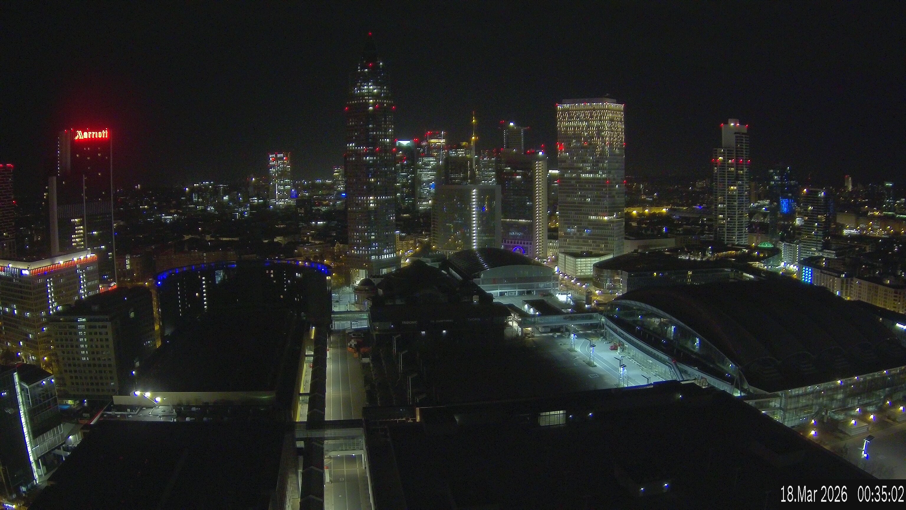 Archiv Foto Webcam Blick von Frankfurter Messe auf die Skyline