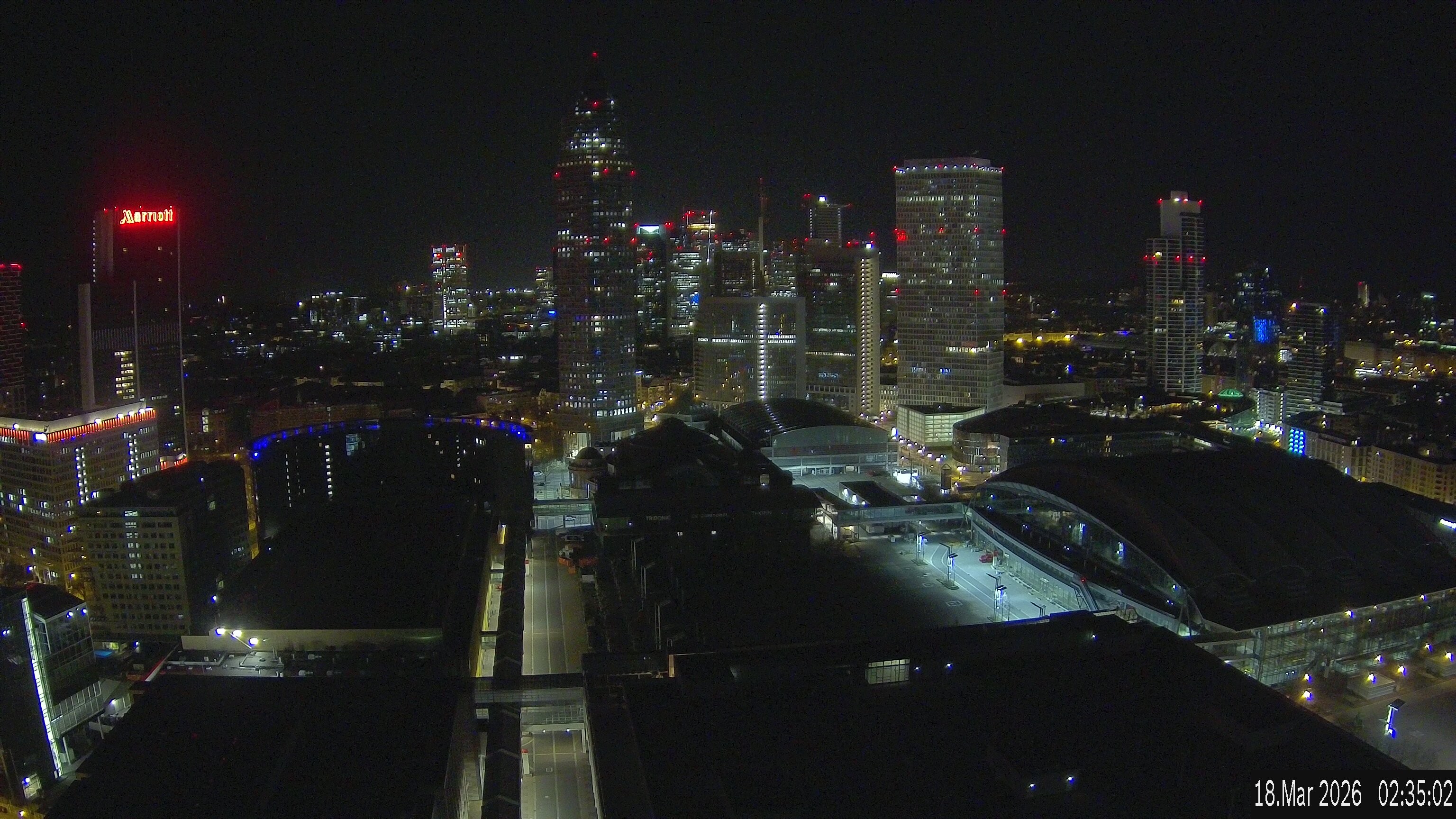 Archiv Foto Webcam Blick von Frankfurter Messe auf die Skyline