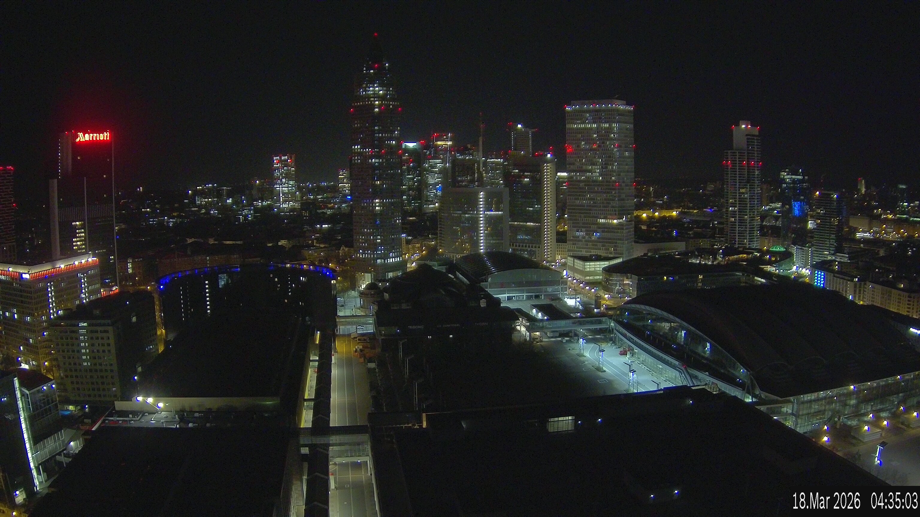 Archiv Foto Webcam Blick von Frankfurter Messe auf die Skyline