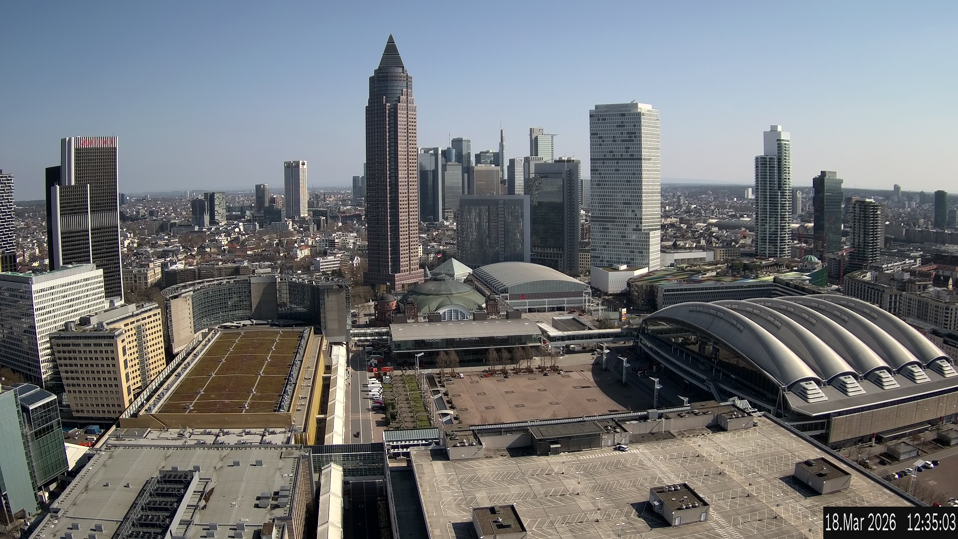 Archived image Webcam Frankfurt: View at the Skyline