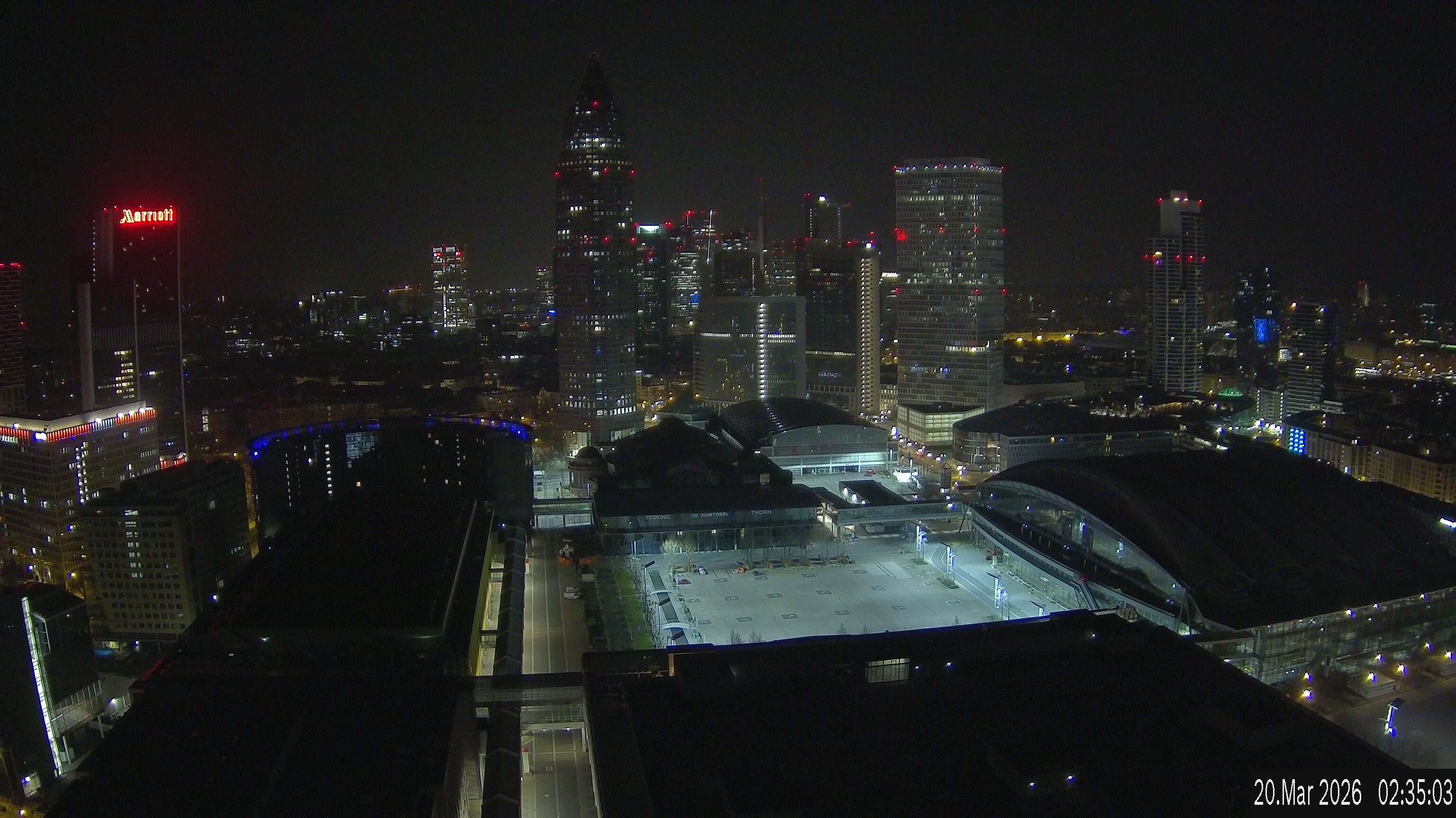 Archiv Foto Webcam Blick von Frankfurter Messe auf die Skyline