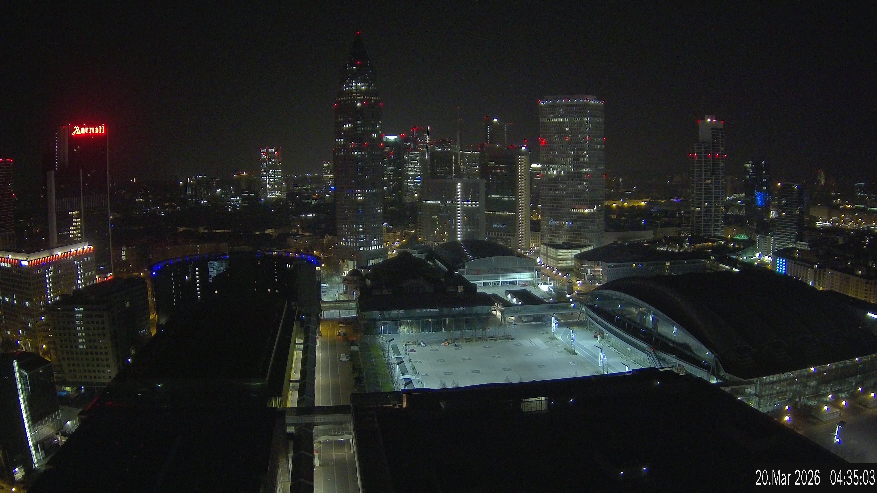 Archiv Foto Webcam Blick von Frankfurter Messe auf die Skyline