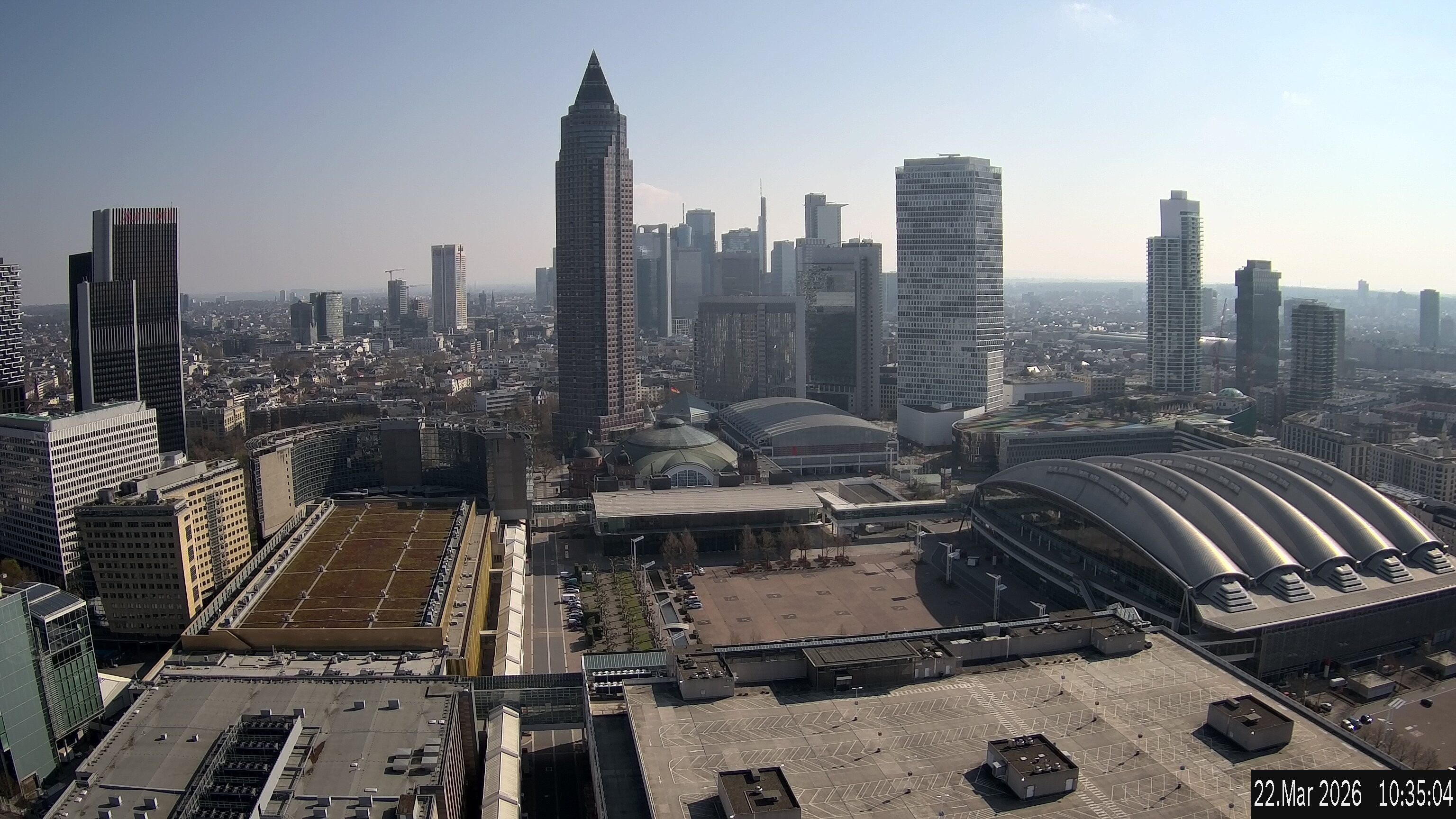 Archived image Webcam Frankfurt: View at the Skyline