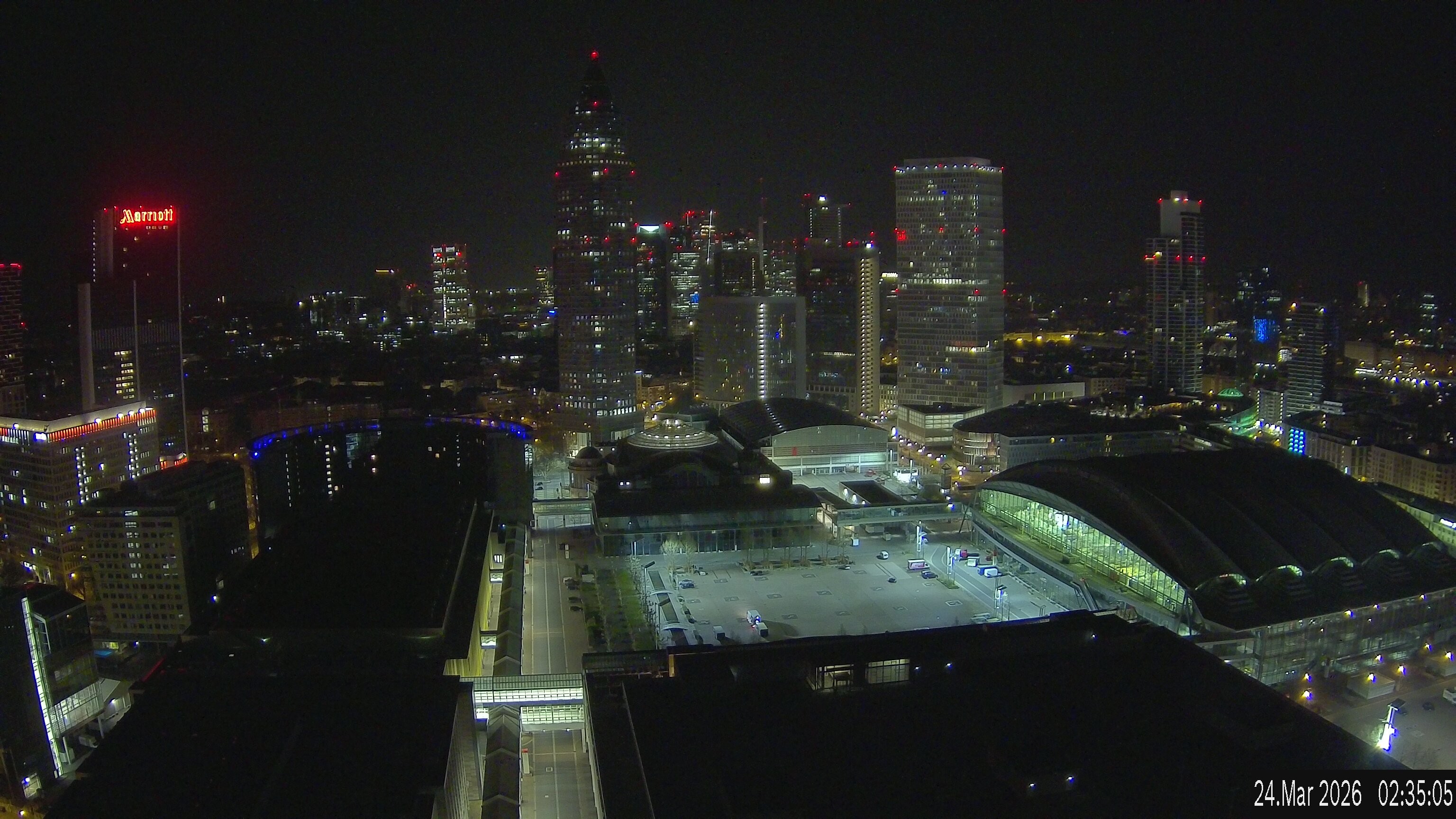 Archiv Foto Webcam Blick von Frankfurter Messe auf die Skyline