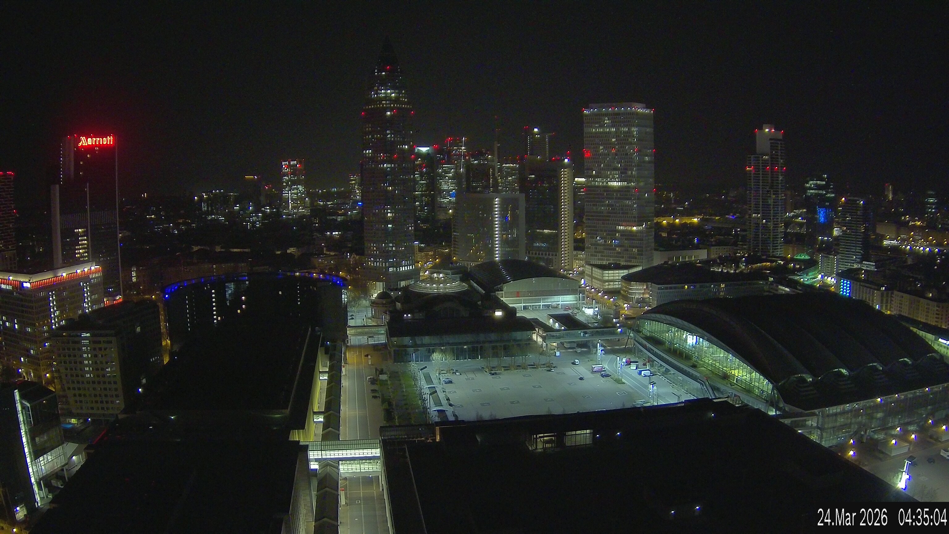 Archiv Foto Webcam Blick von Frankfurter Messe auf die Skyline