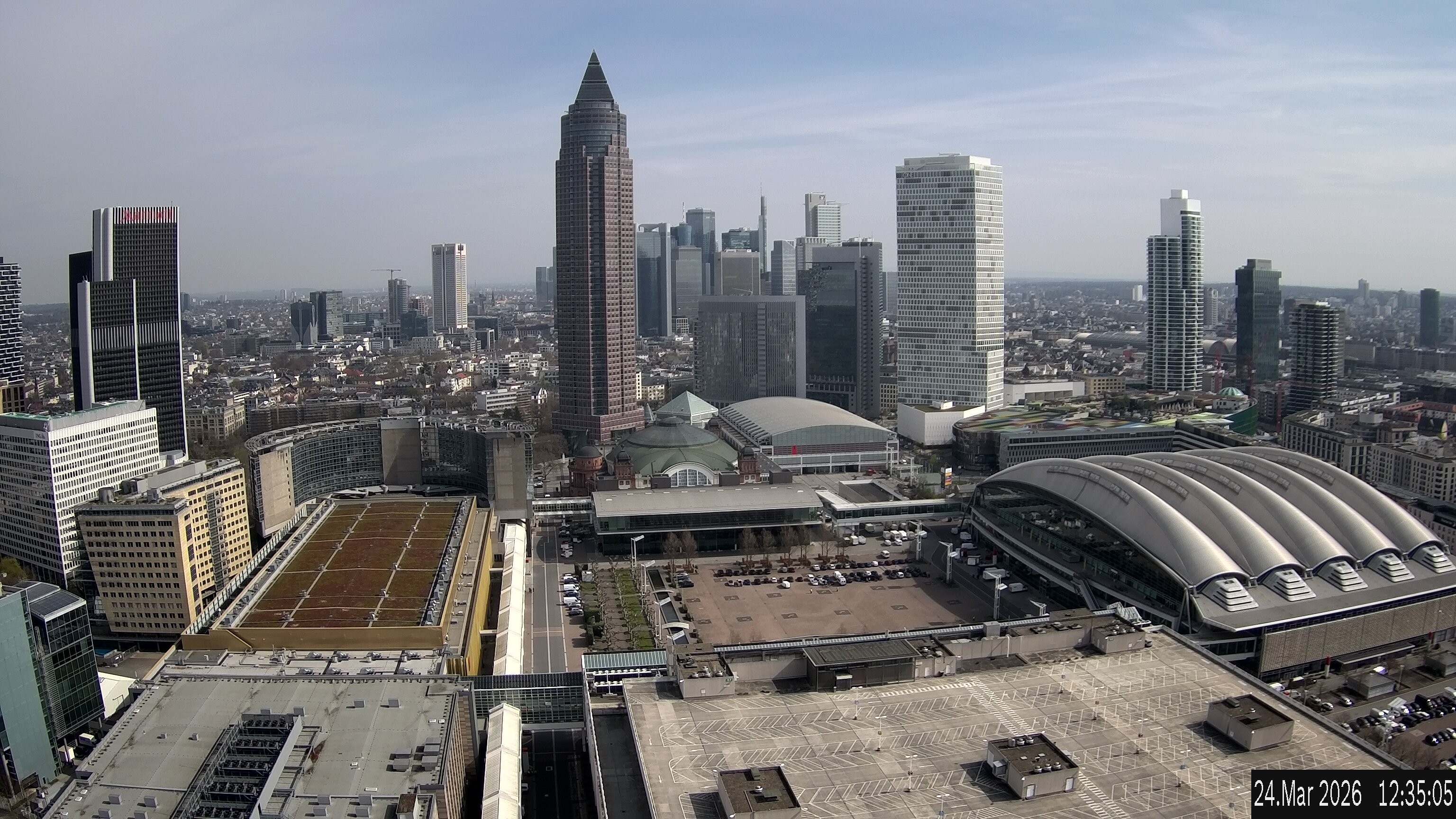 Archiv Foto Webcam Blick von Frankfurter Messe auf die Skyline