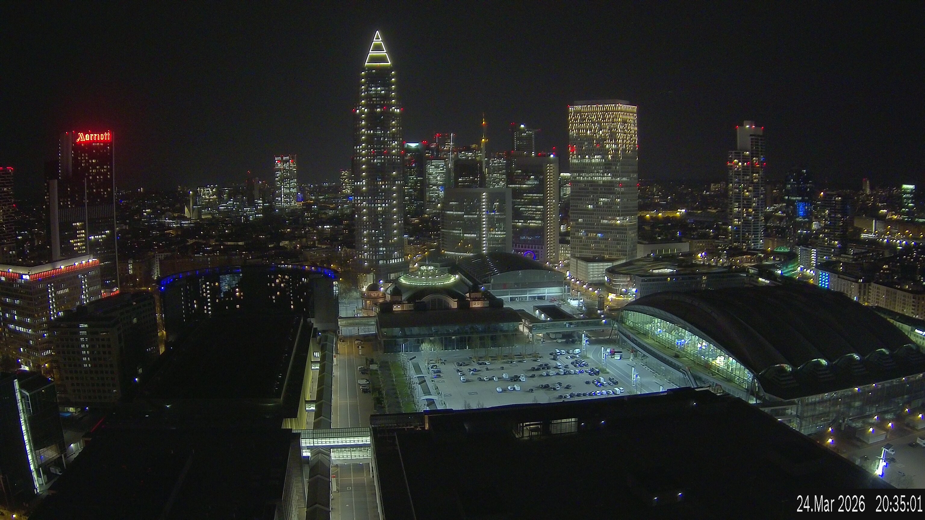 Archiv Foto Webcam Blick von Frankfurter Messe auf die Skyline