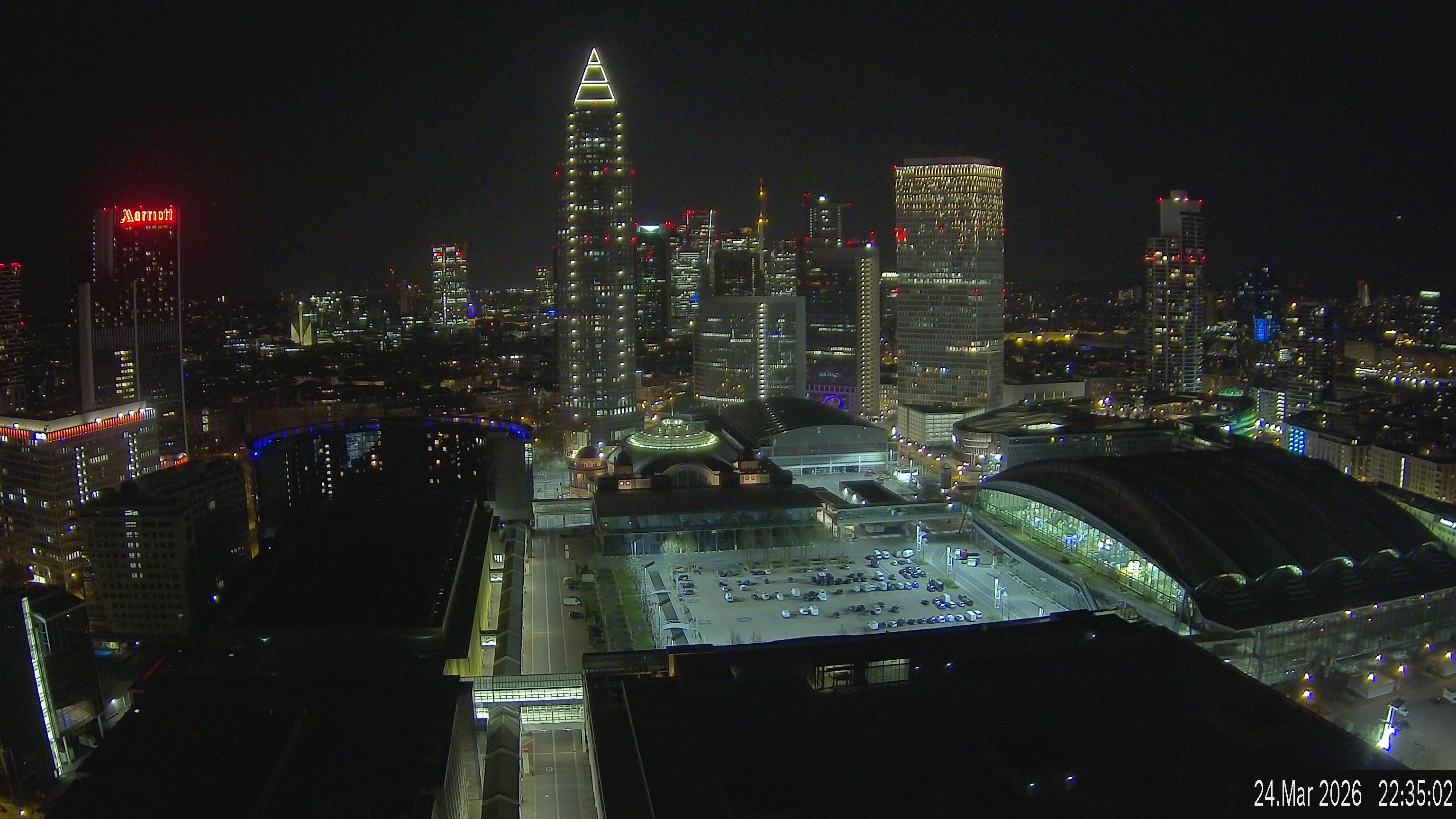 Archiv Foto Webcam Blick von Frankfurter Messe auf die Skyline