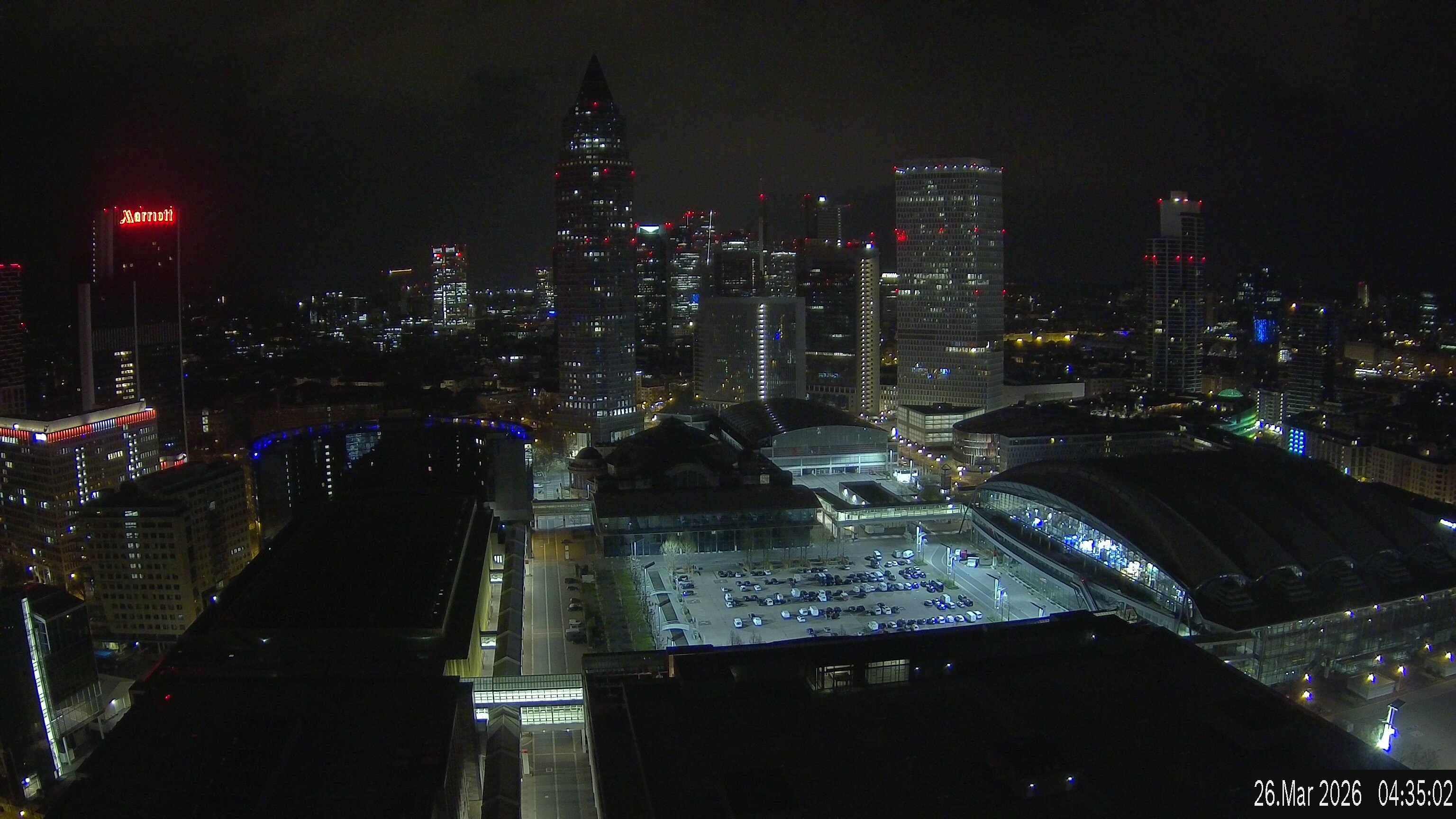 Archiv Foto Webcam Blick von Frankfurter Messe auf die Skyline