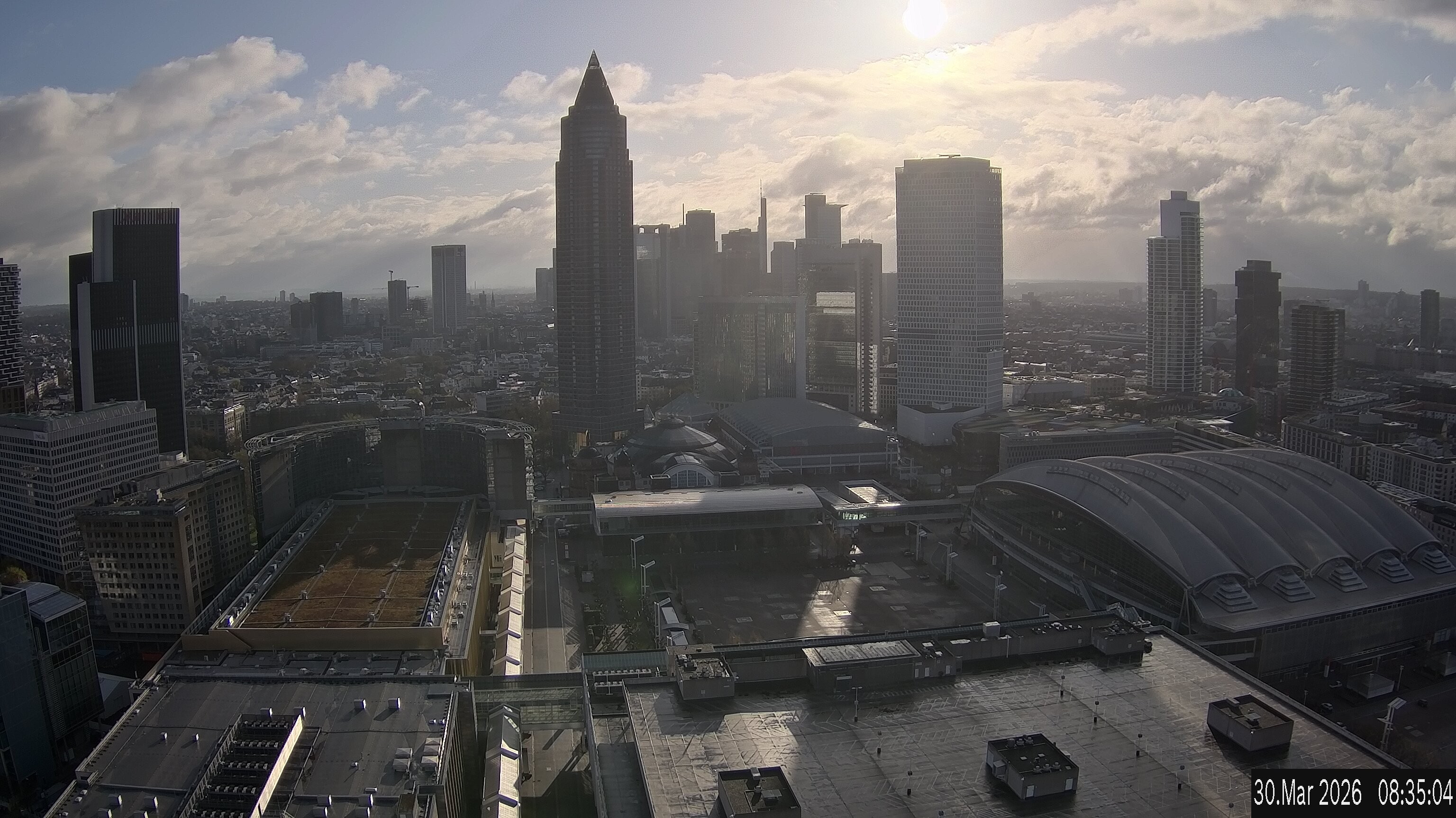 Archived image Webcam Frankfurt: View at the Skyline