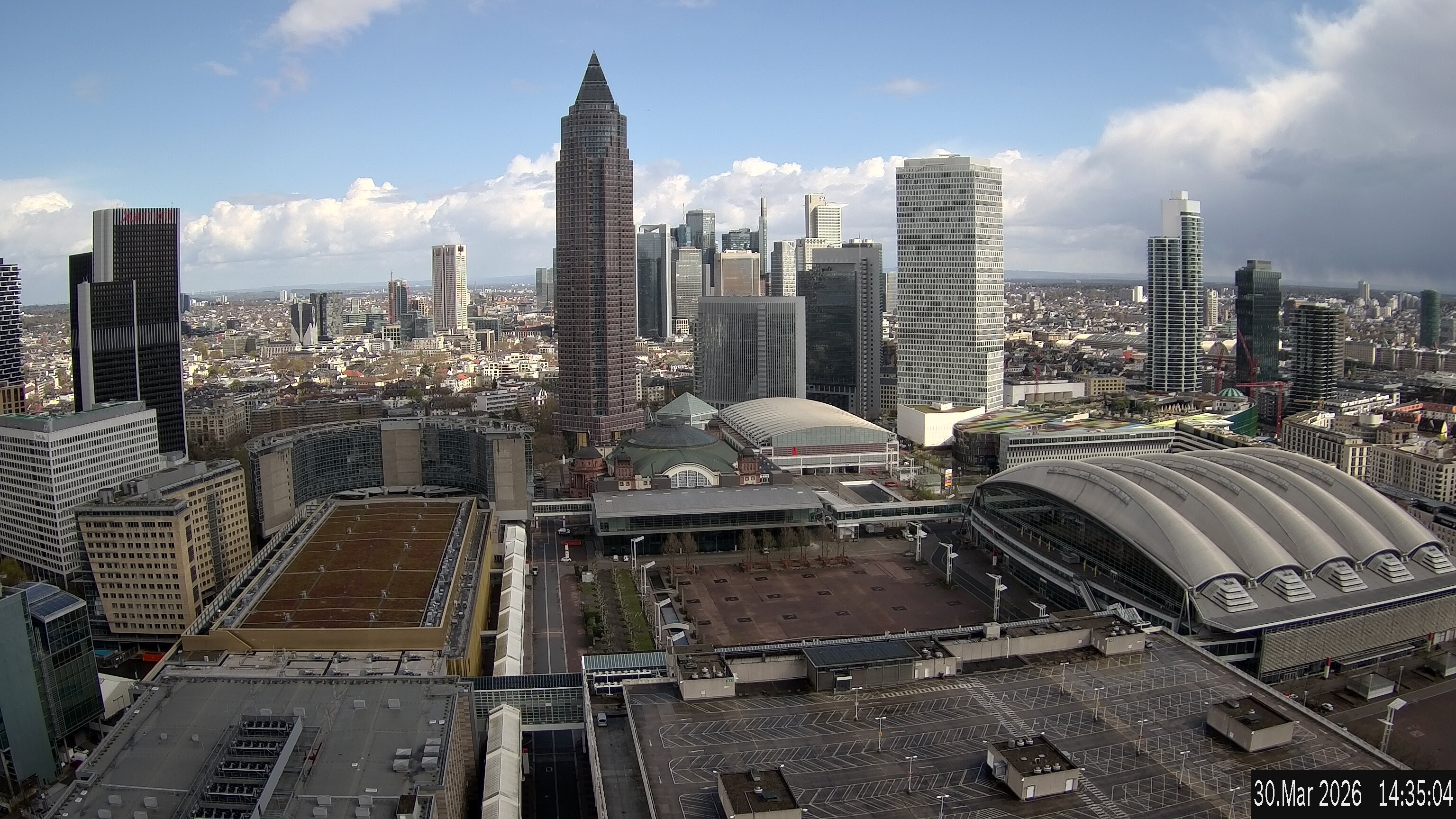 Archived image Webcam Frankfurt: View at the Skyline