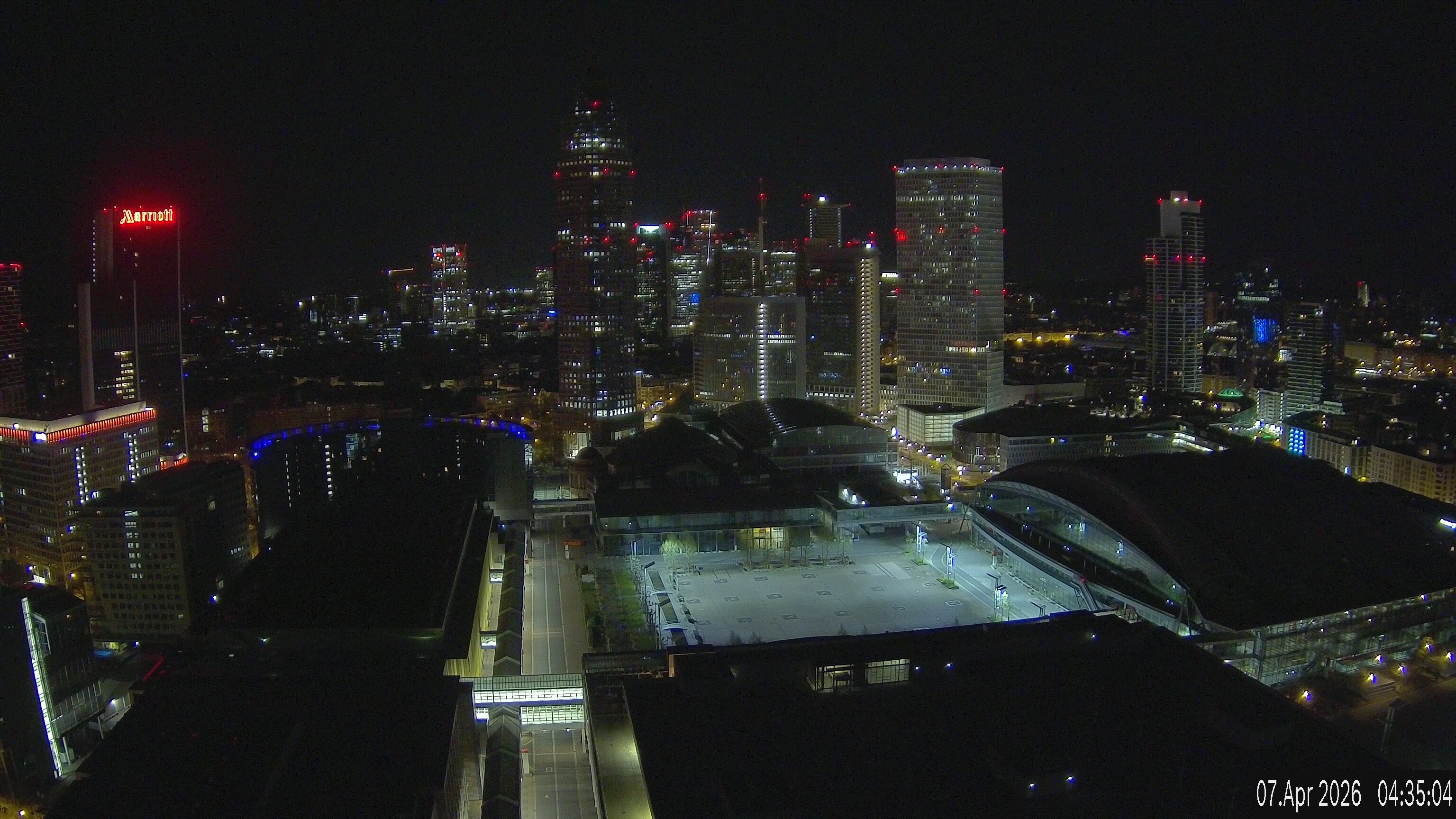 Archiv Foto Webcam Blick von Frankfurter Messe auf die Skyline