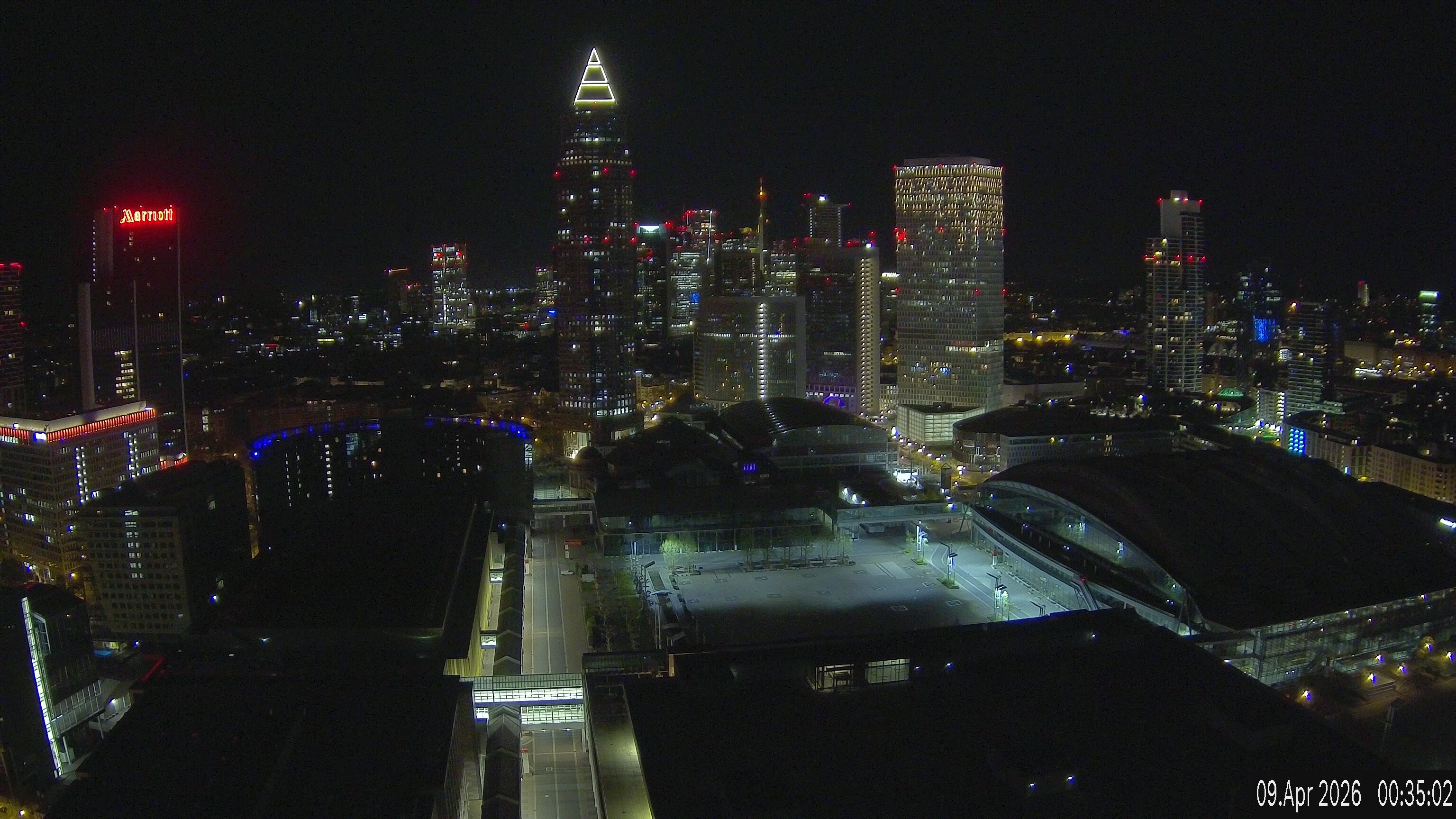 Archiv Foto Webcam Blick von Frankfurter Messe auf die Skyline