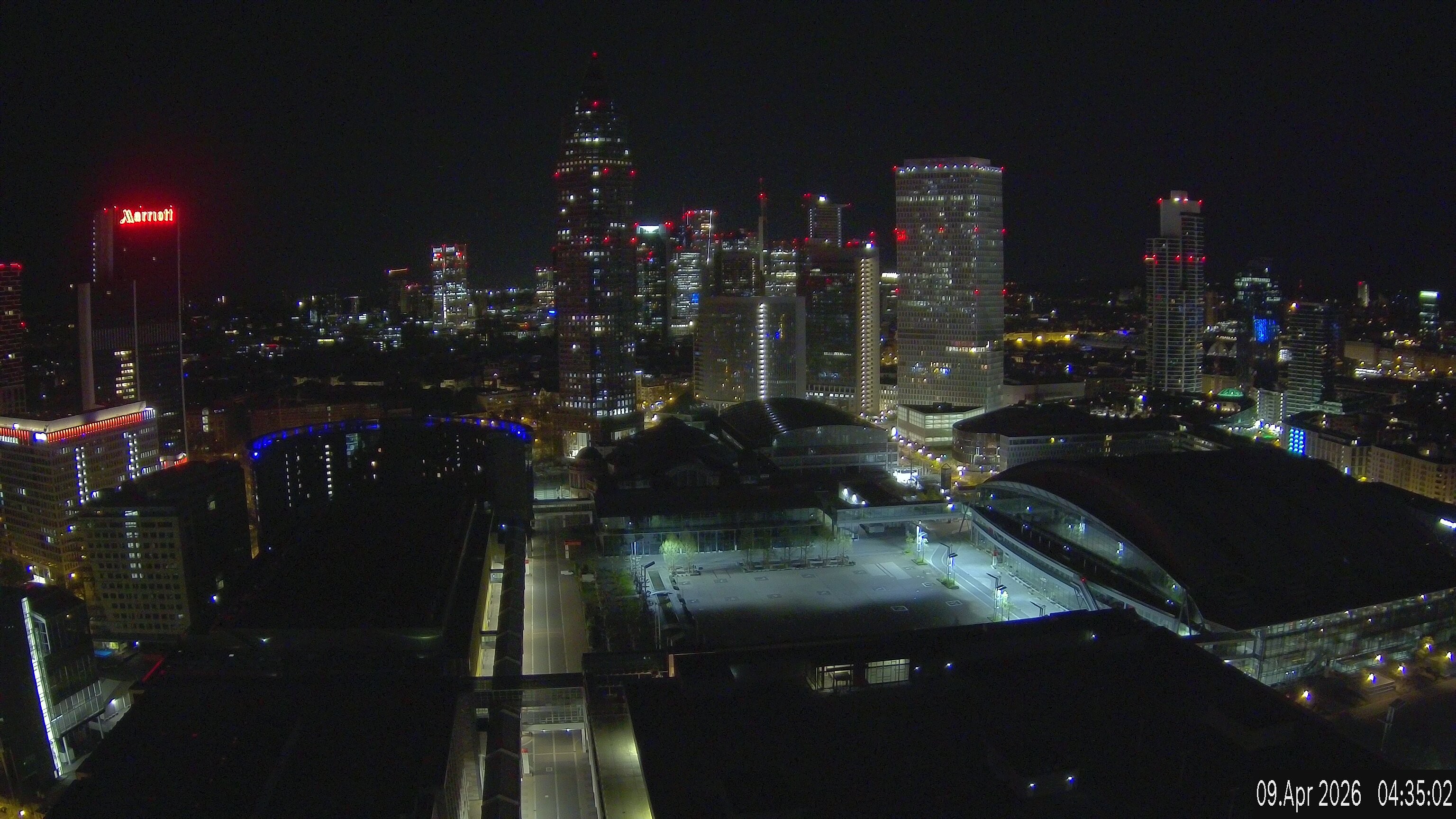 Archiv Foto Webcam Blick von Frankfurter Messe auf die Skyline