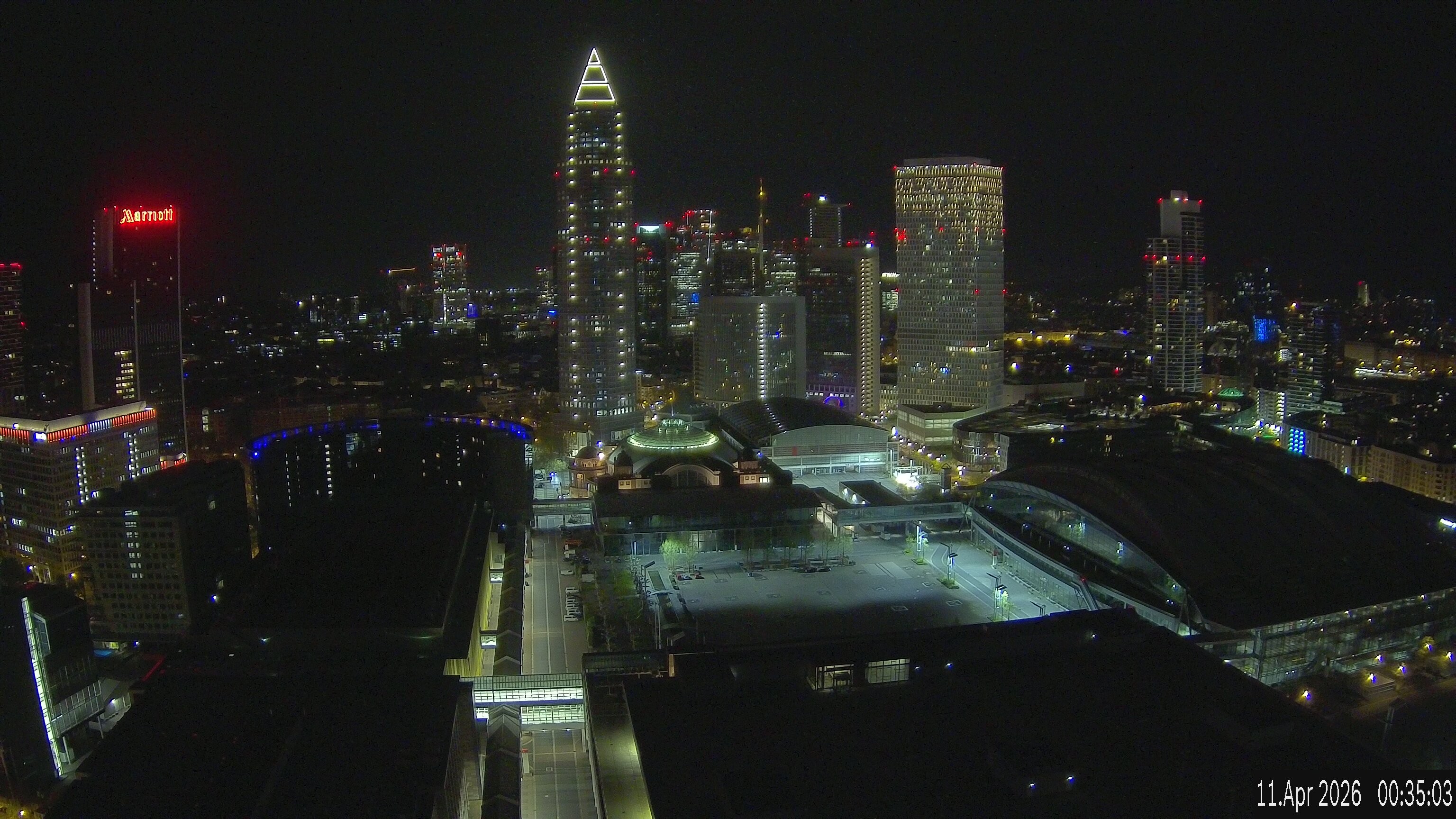 Archiv Foto Webcam Blick von Frankfurter Messe auf die Skyline