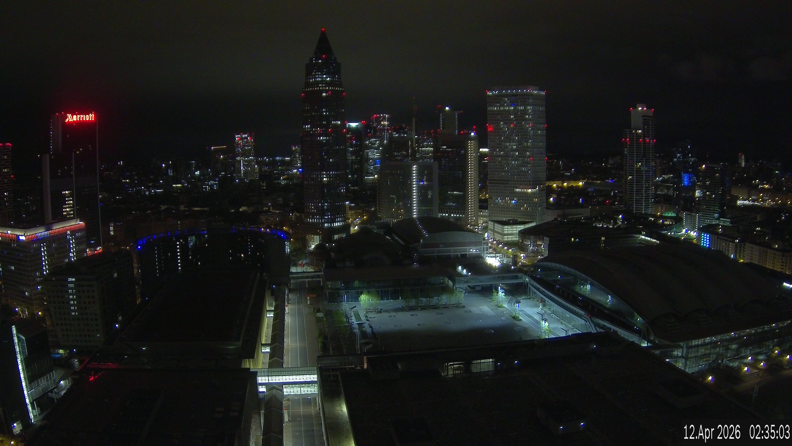 Archiv Foto Webcam Blick von Frankfurter Messe auf die Skyline