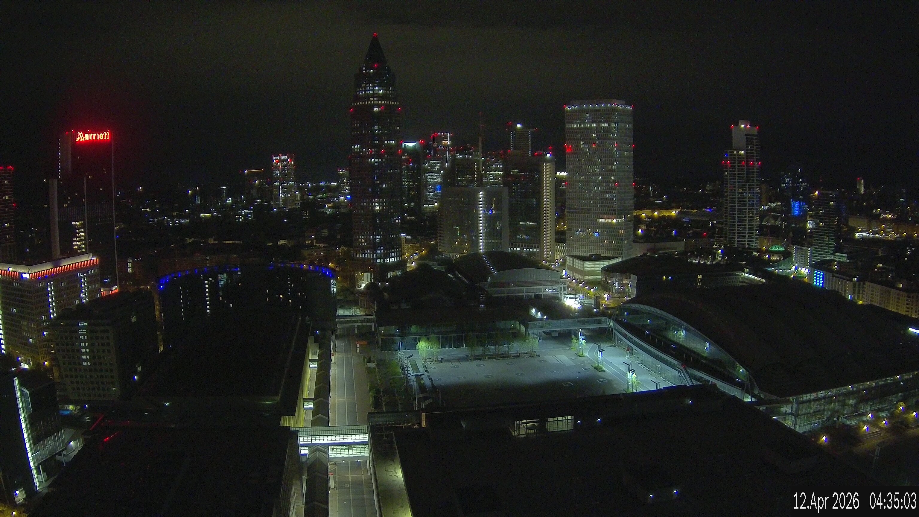 Archiv Foto Webcam Blick von Frankfurter Messe auf die Skyline