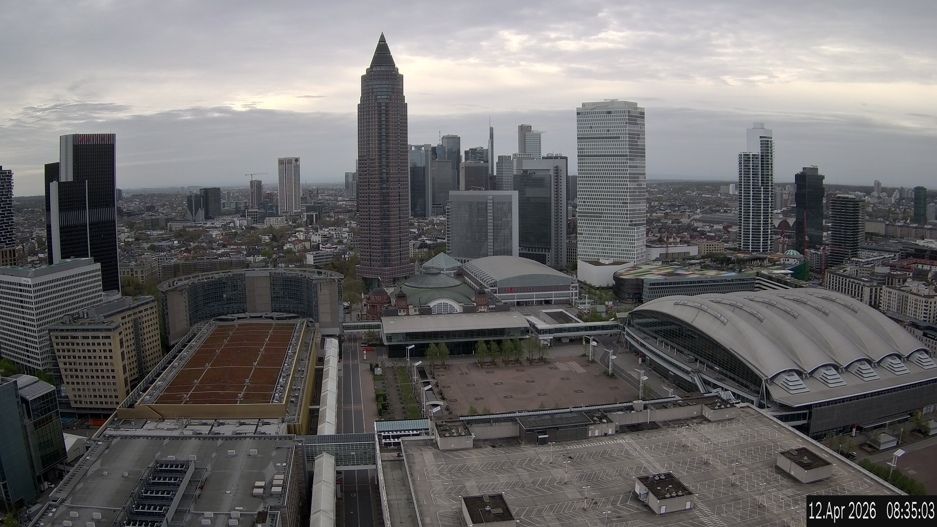 Archiv Foto Webcam Blick von Frankfurter Messe auf die Skyline