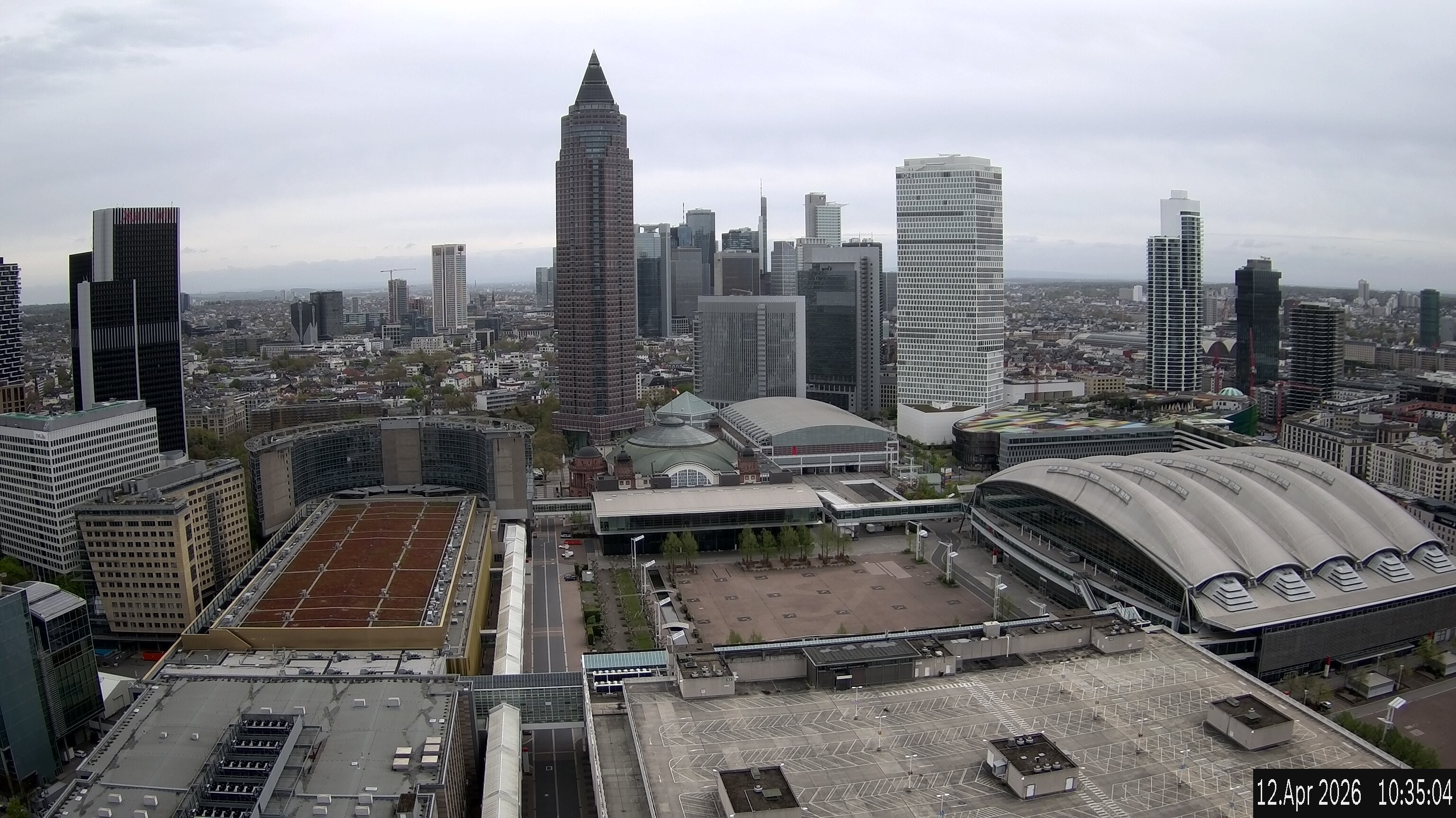 Archiv Foto Webcam Blick von Frankfurter Messe auf die Skyline