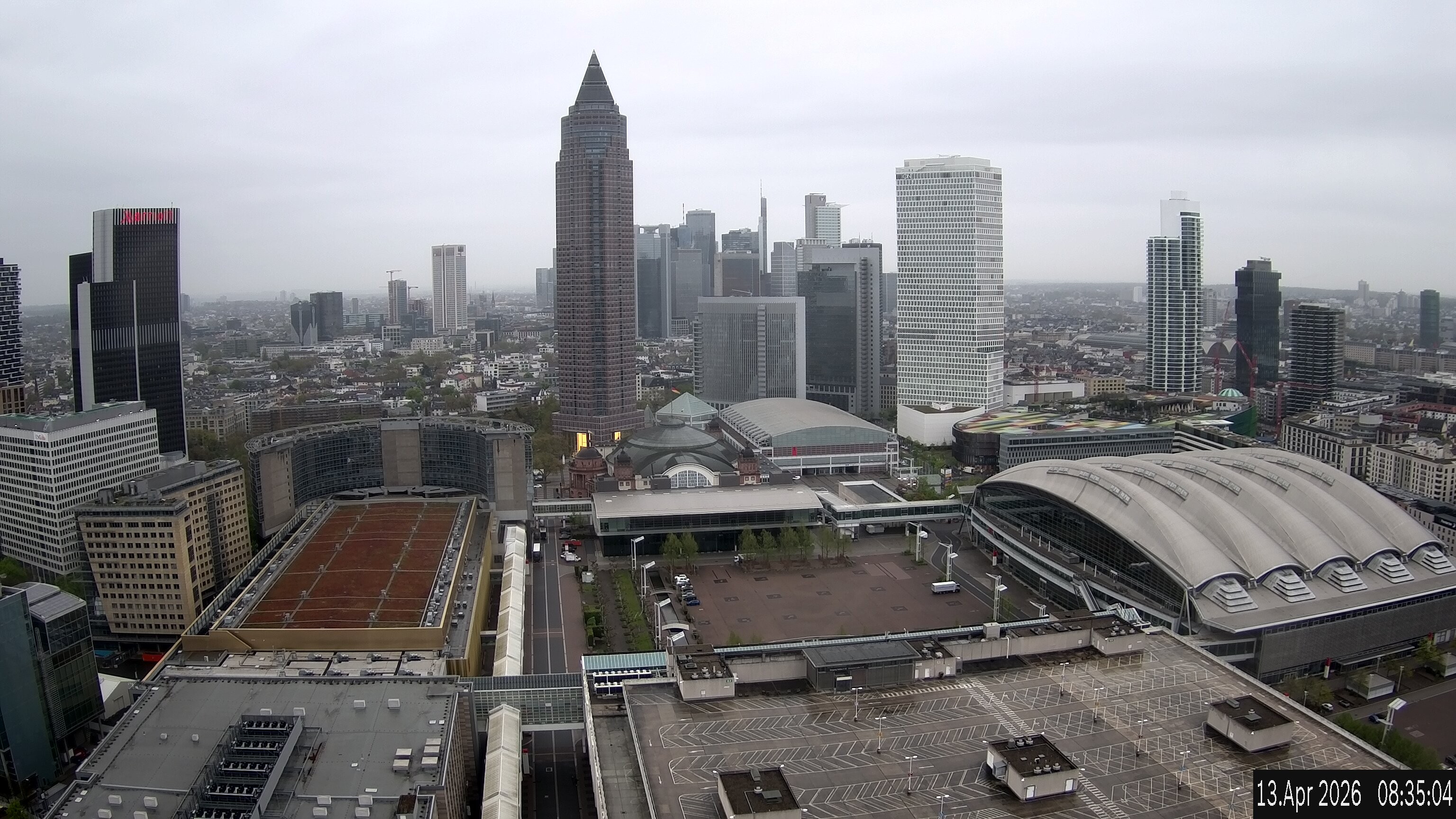 Archiv Foto Webcam Blick von Frankfurter Messe auf die Skyline