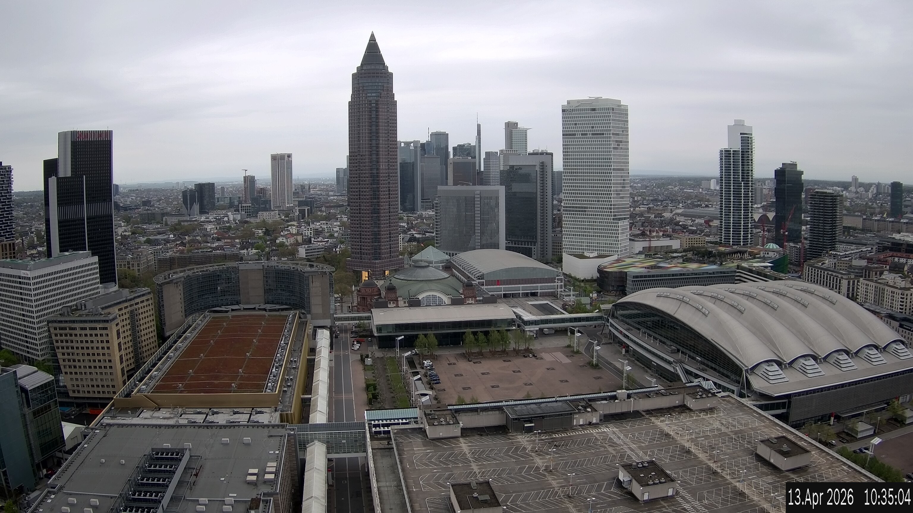 Archiv Foto Webcam Blick von Frankfurter Messe auf die Skyline
