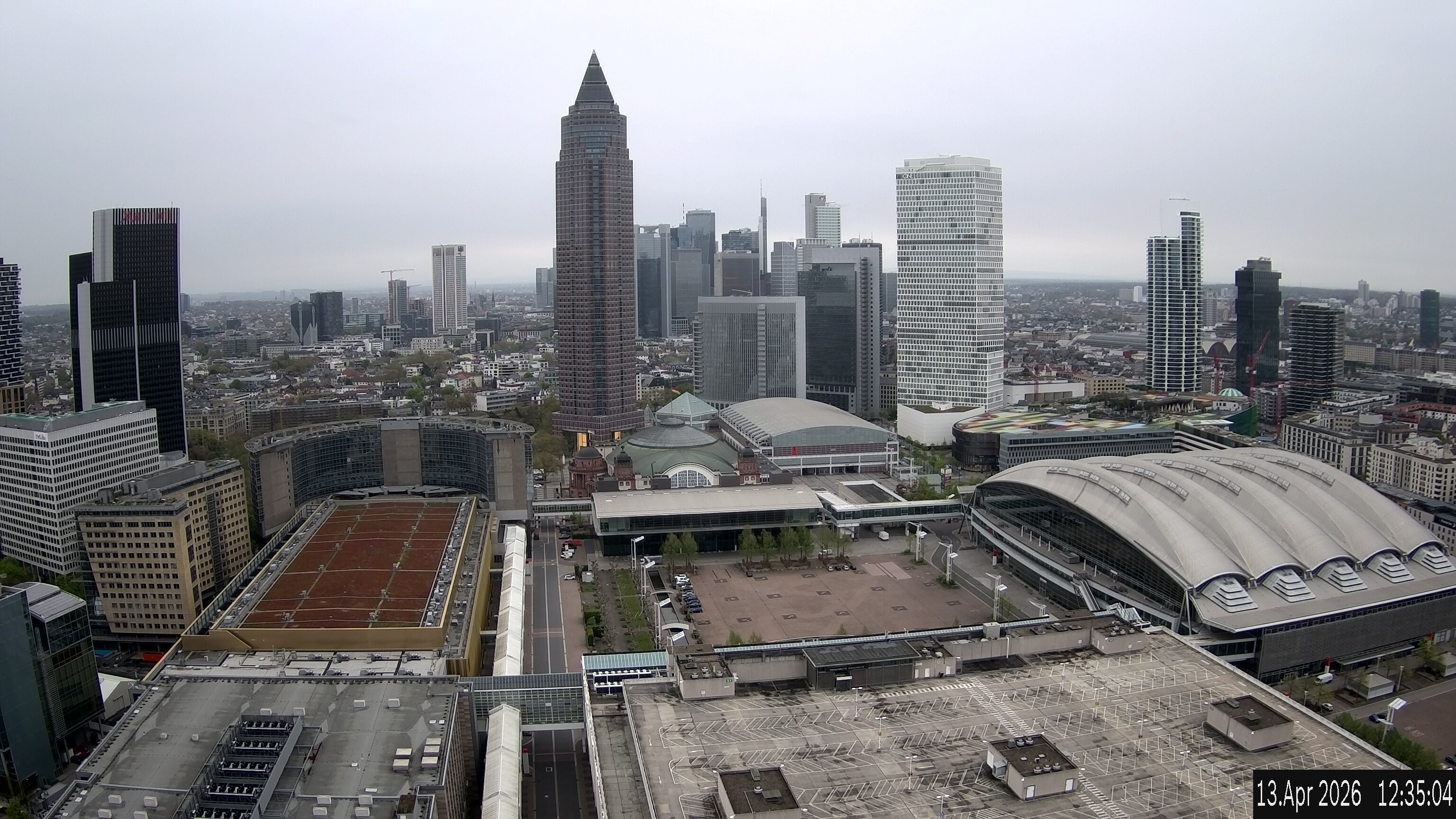 Archiv Foto Webcam Blick von Frankfurter Messe auf die Skyline