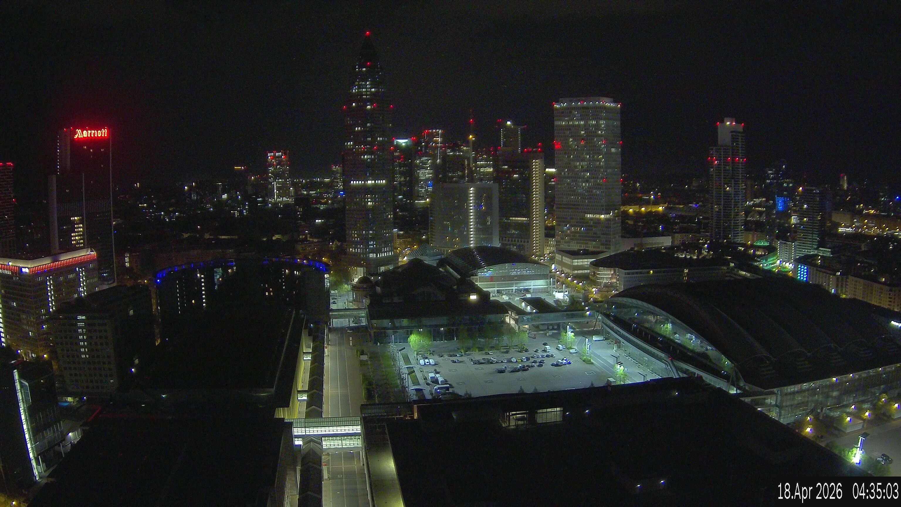 Archiv Foto Webcam Blick von Frankfurter Messe auf die Skyline