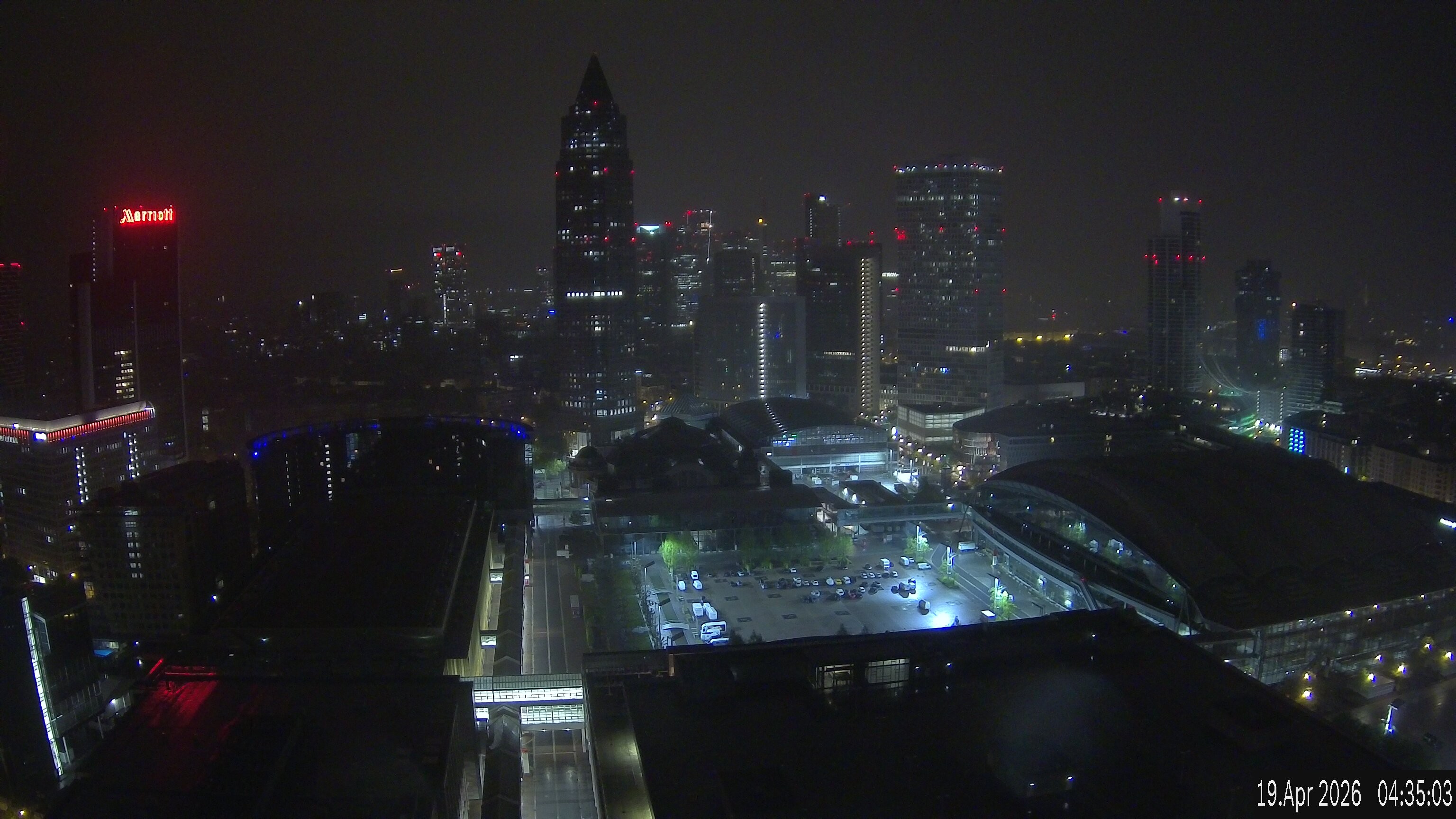 Archiv Foto Webcam Blick von Frankfurter Messe auf die Skyline