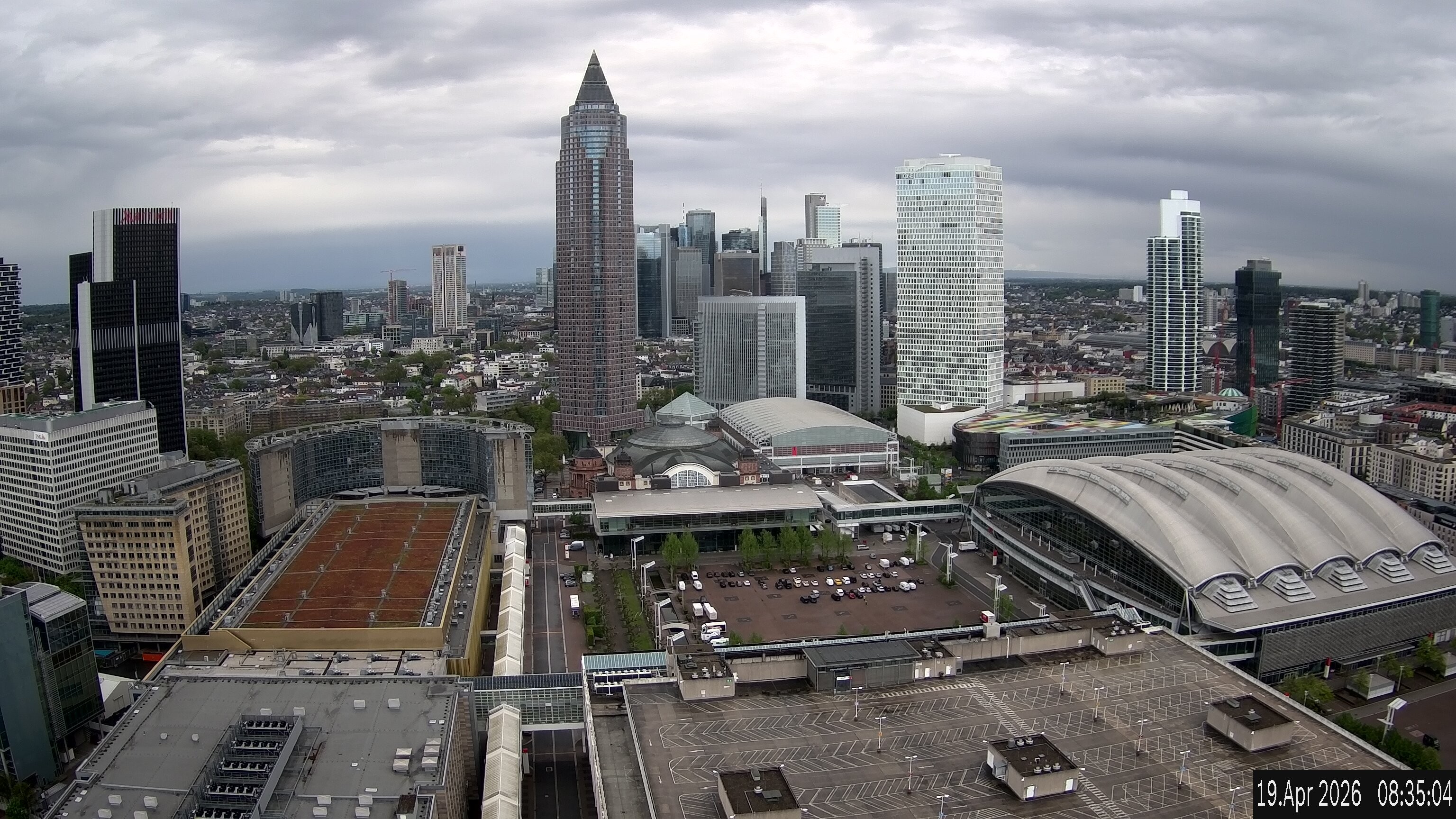 Archiv Foto Webcam Blick von Frankfurter Messe auf die Skyline