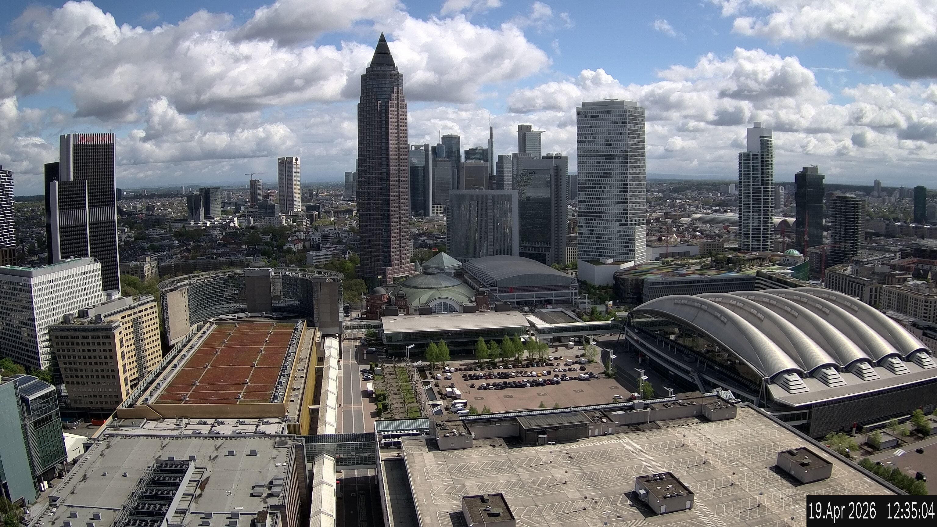 Archiv Foto Webcam Blick von Frankfurter Messe auf die Skyline