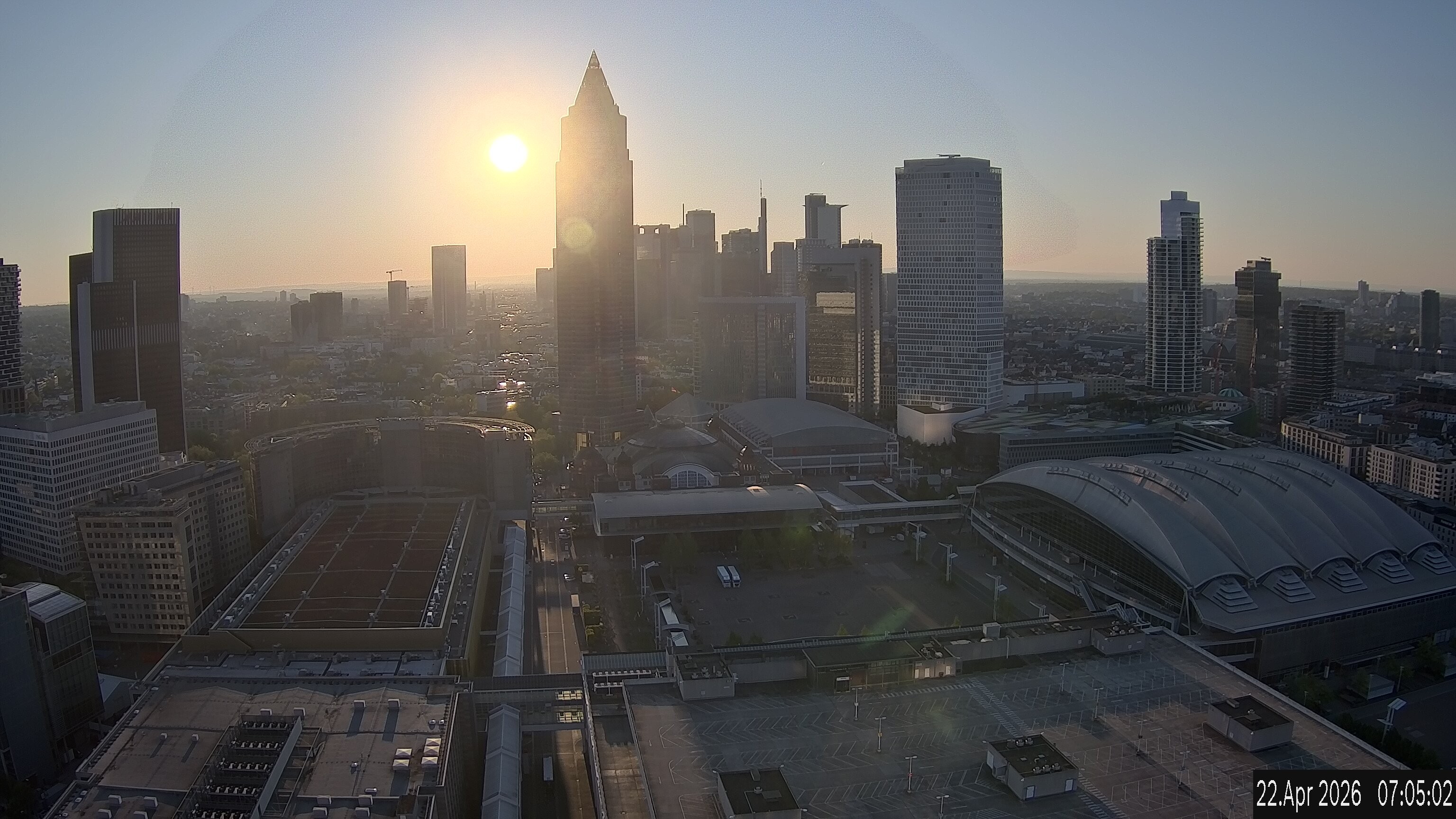 Archived image Webcam Frankfurt: View at the Skyline