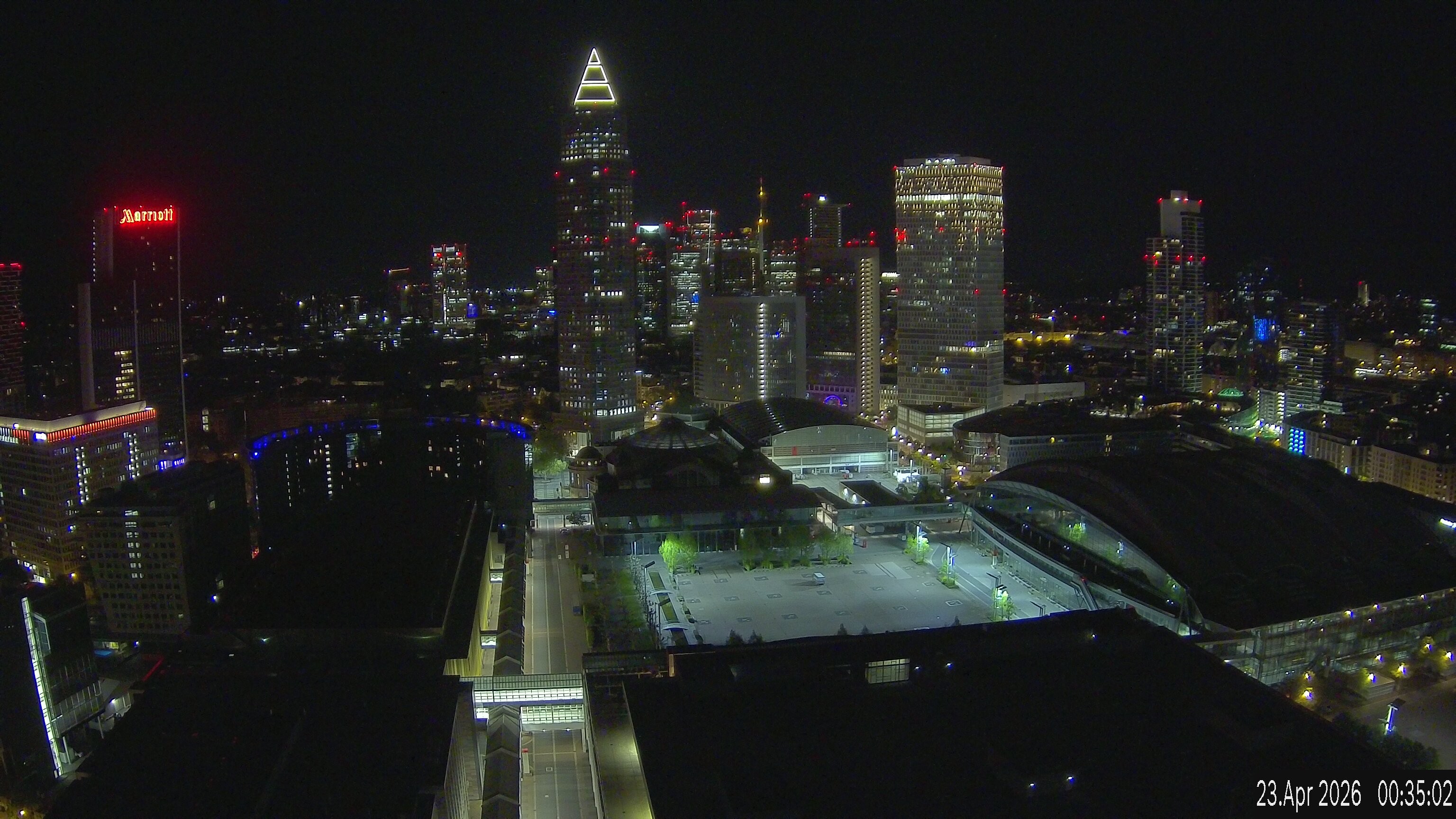 Archiv Foto Webcam Blick von Frankfurter Messe auf die Skyline