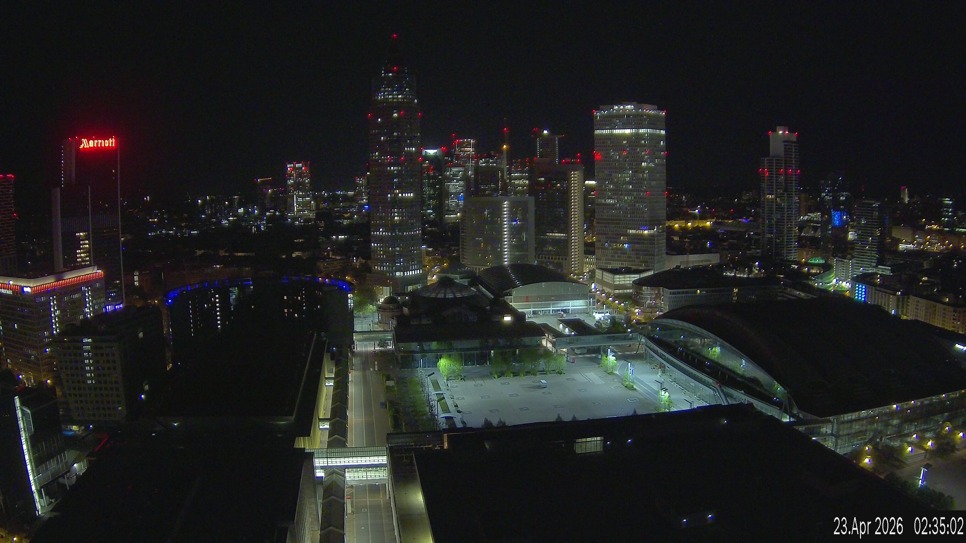 Archiv Foto Webcam Blick von Frankfurter Messe auf die Skyline