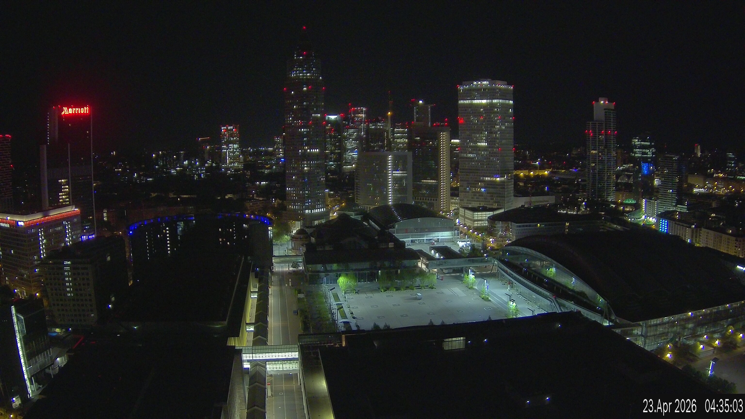 Archiv Foto Webcam Blick von Frankfurter Messe auf die Skyline