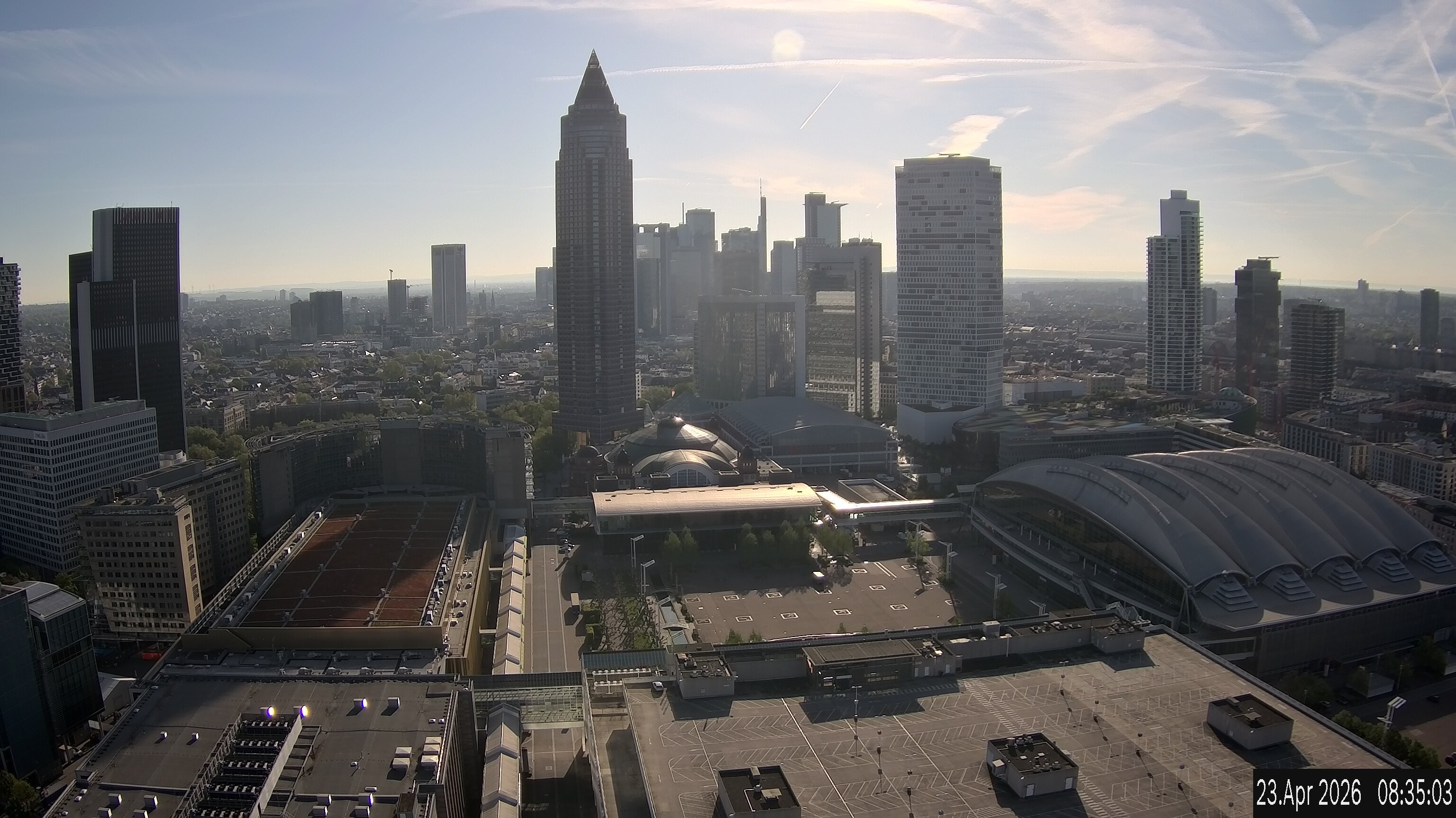 Archived image Webcam Frankfurt: View at the Skyline