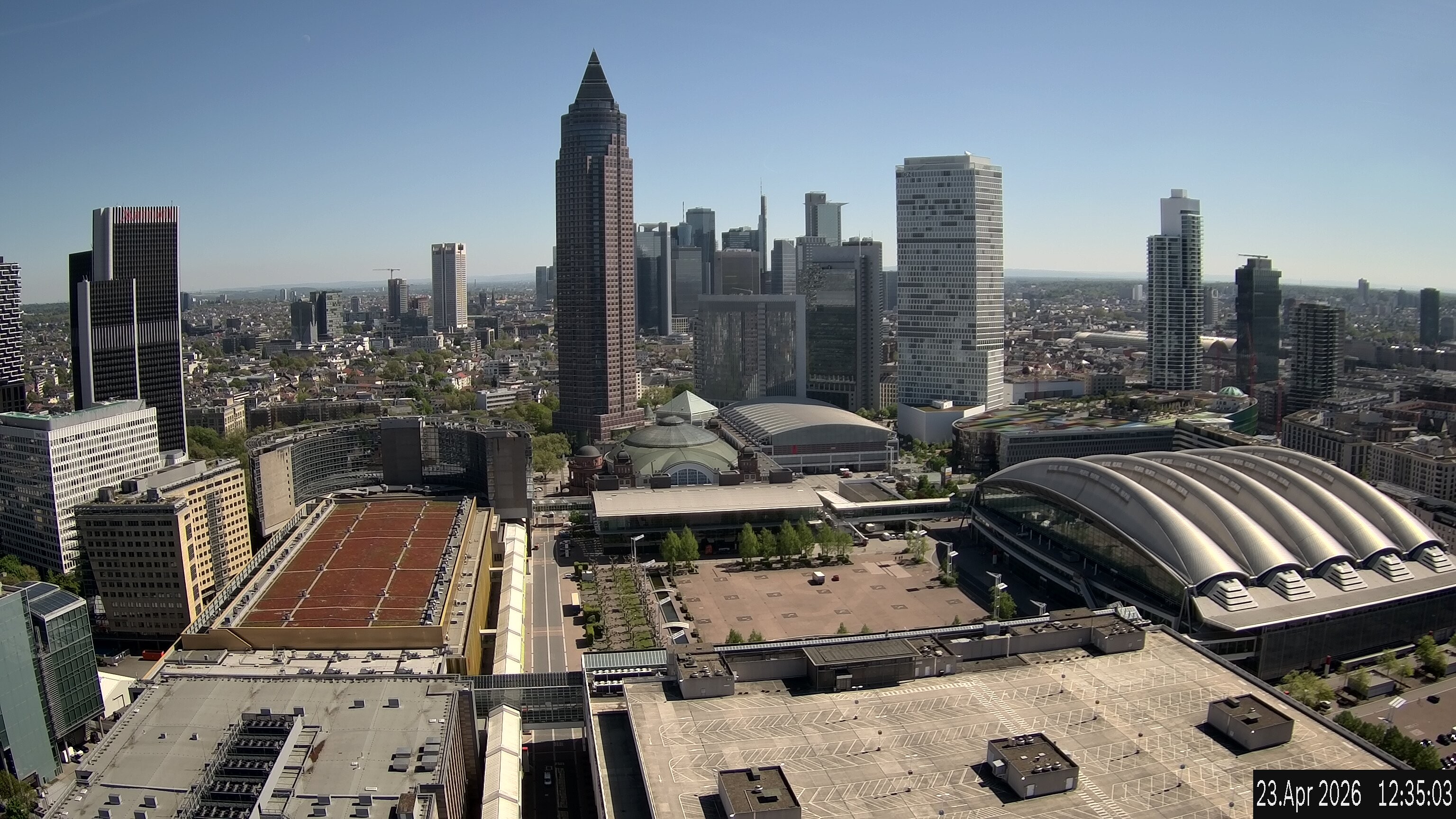 Archived image Webcam Frankfurt: View at the Skyline