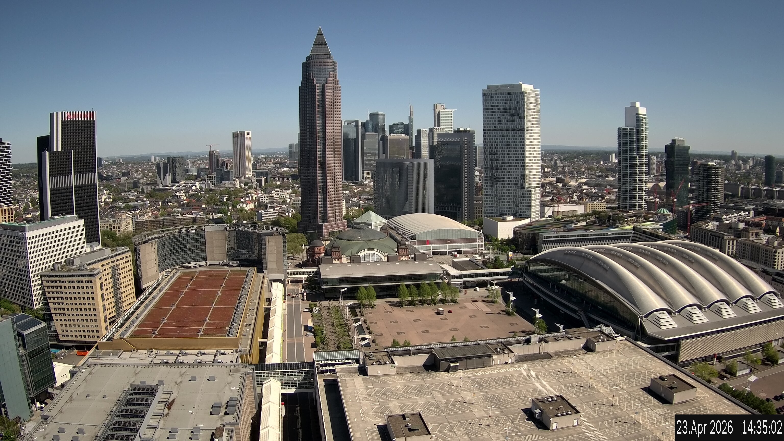 Archived image Webcam Frankfurt: View at the Skyline