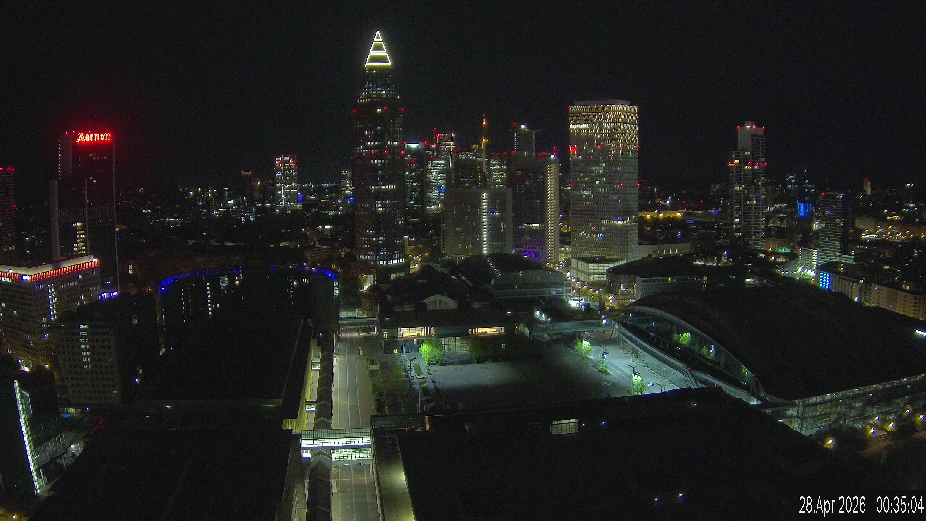 Archiv Foto Webcam Blick von Frankfurter Messe auf die Skyline